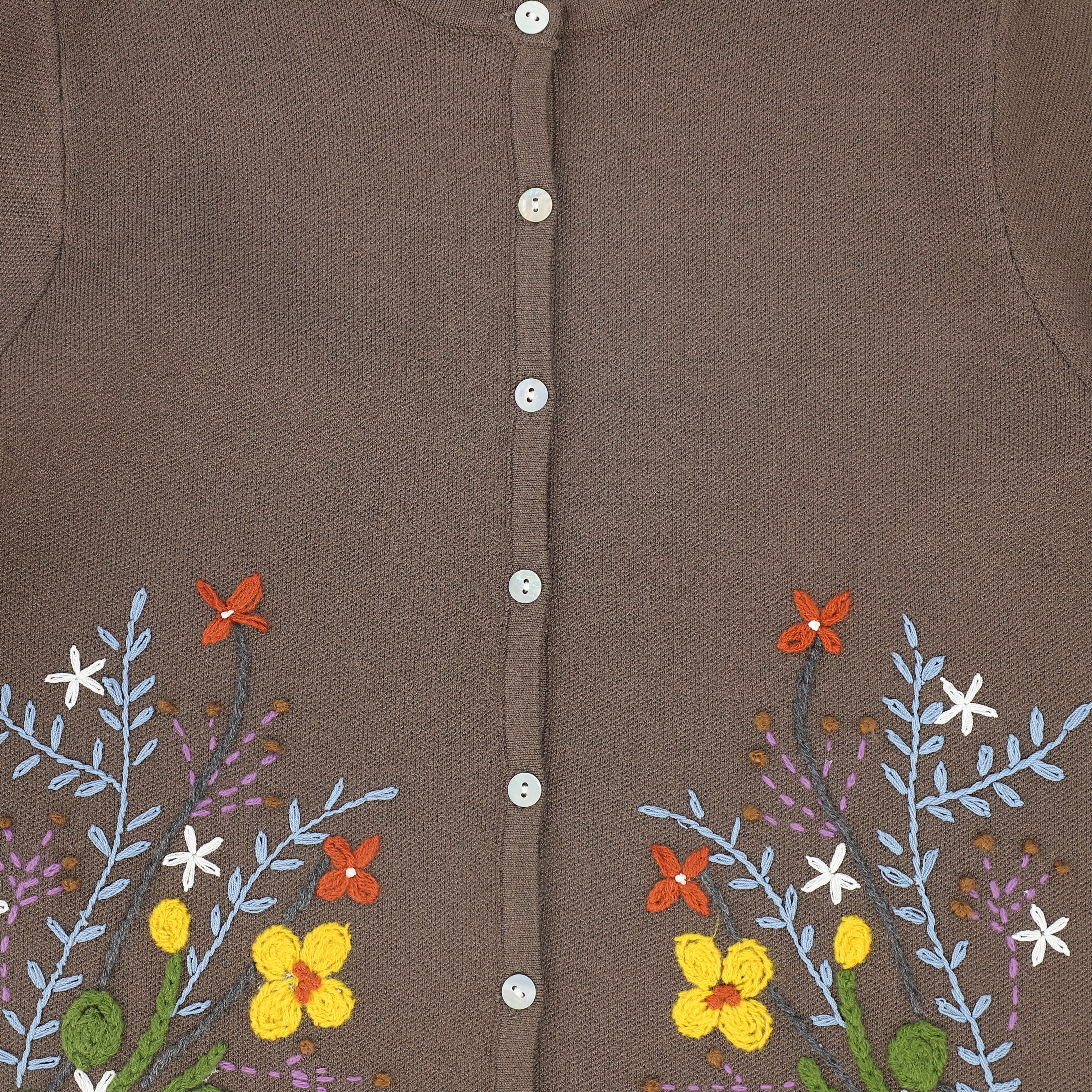 BACE COLLECTION BEIGE EMBROIDERED CARDIGAN [FINAL SALE] - Image 3