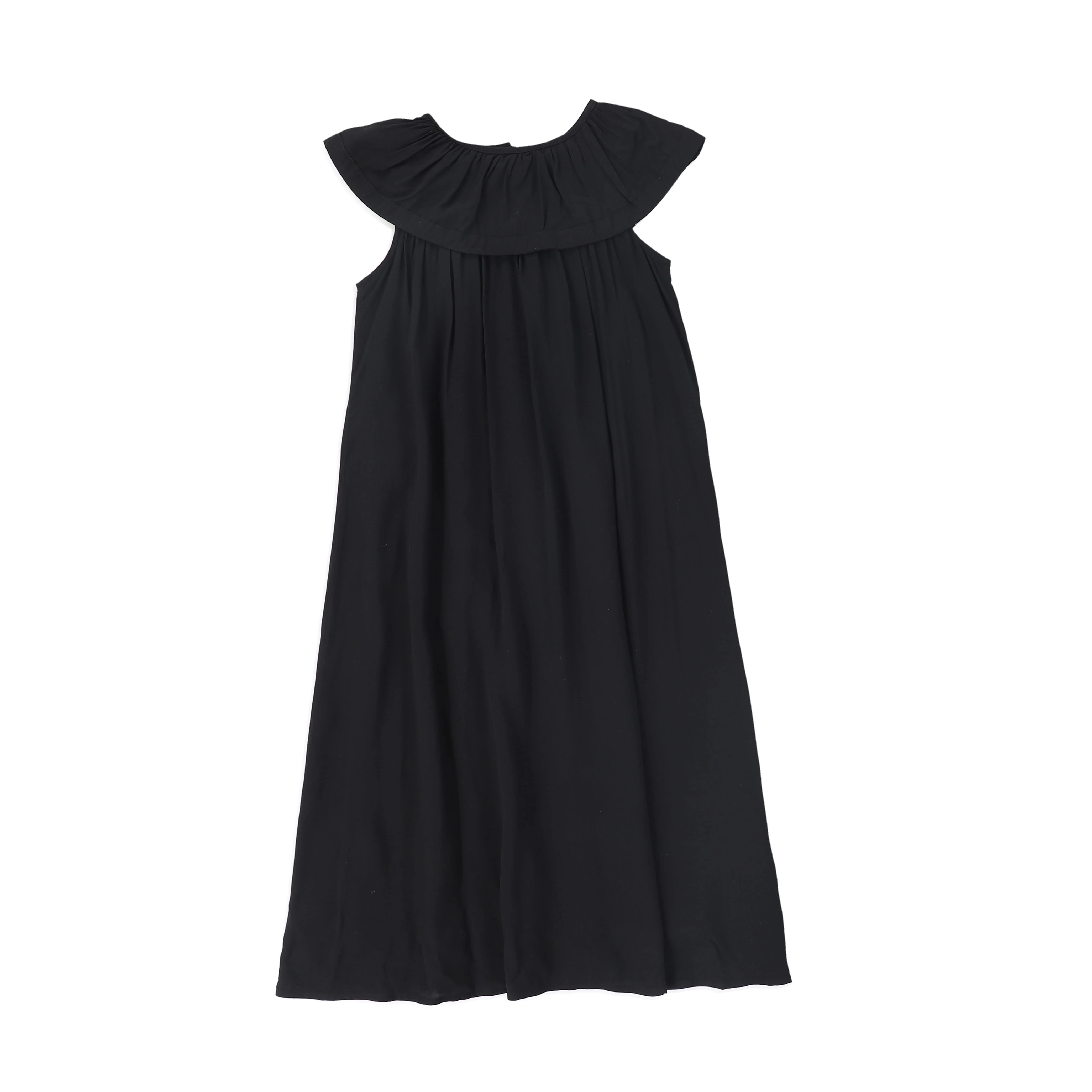 BACE COLLECTION BLACK LAYERED MAXI DRESS [FINAL SALE] - Image 2