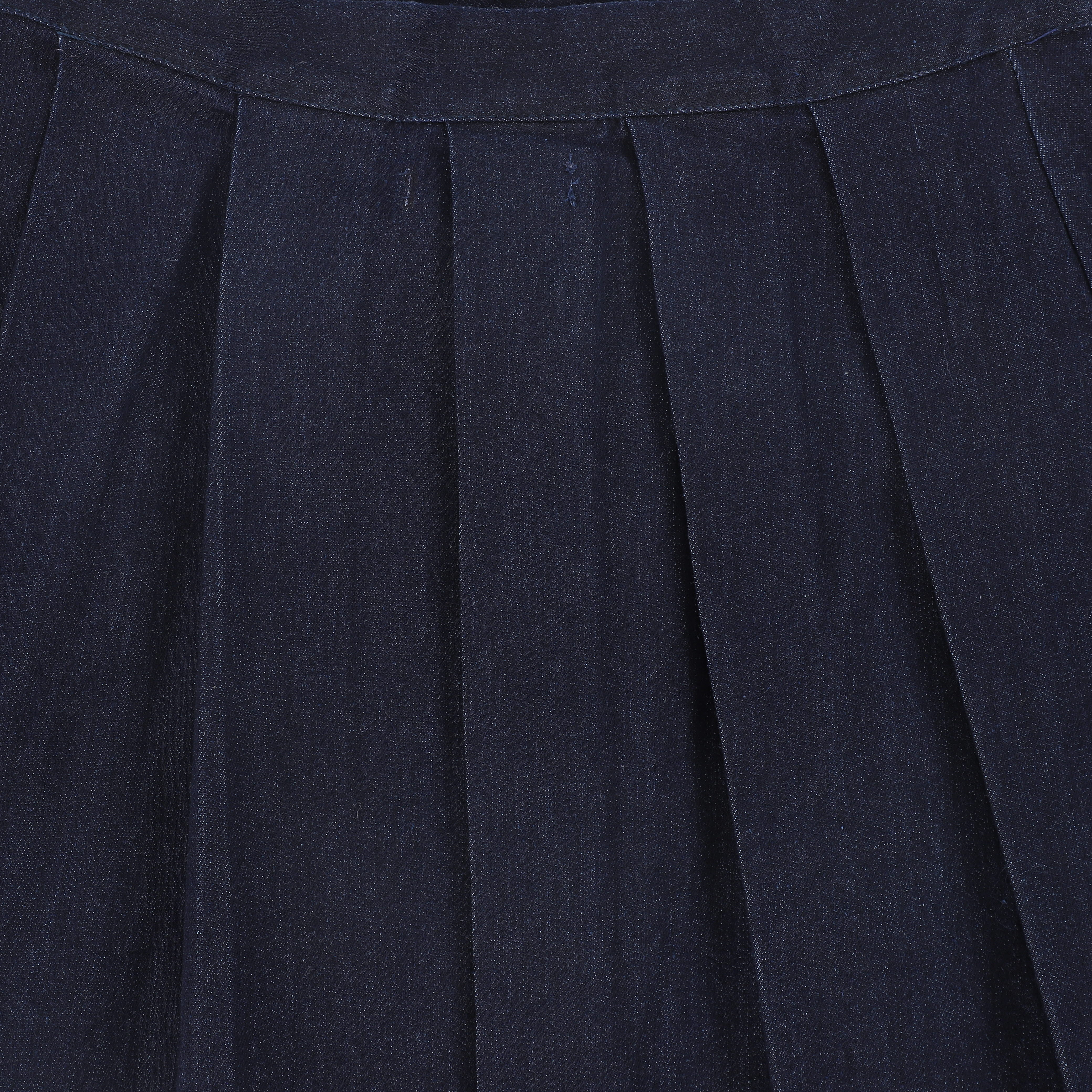 BACE COLLECTION BLUE DENIM FLAIR PLEAT SKIRT [FINAL SALE] - Image 3