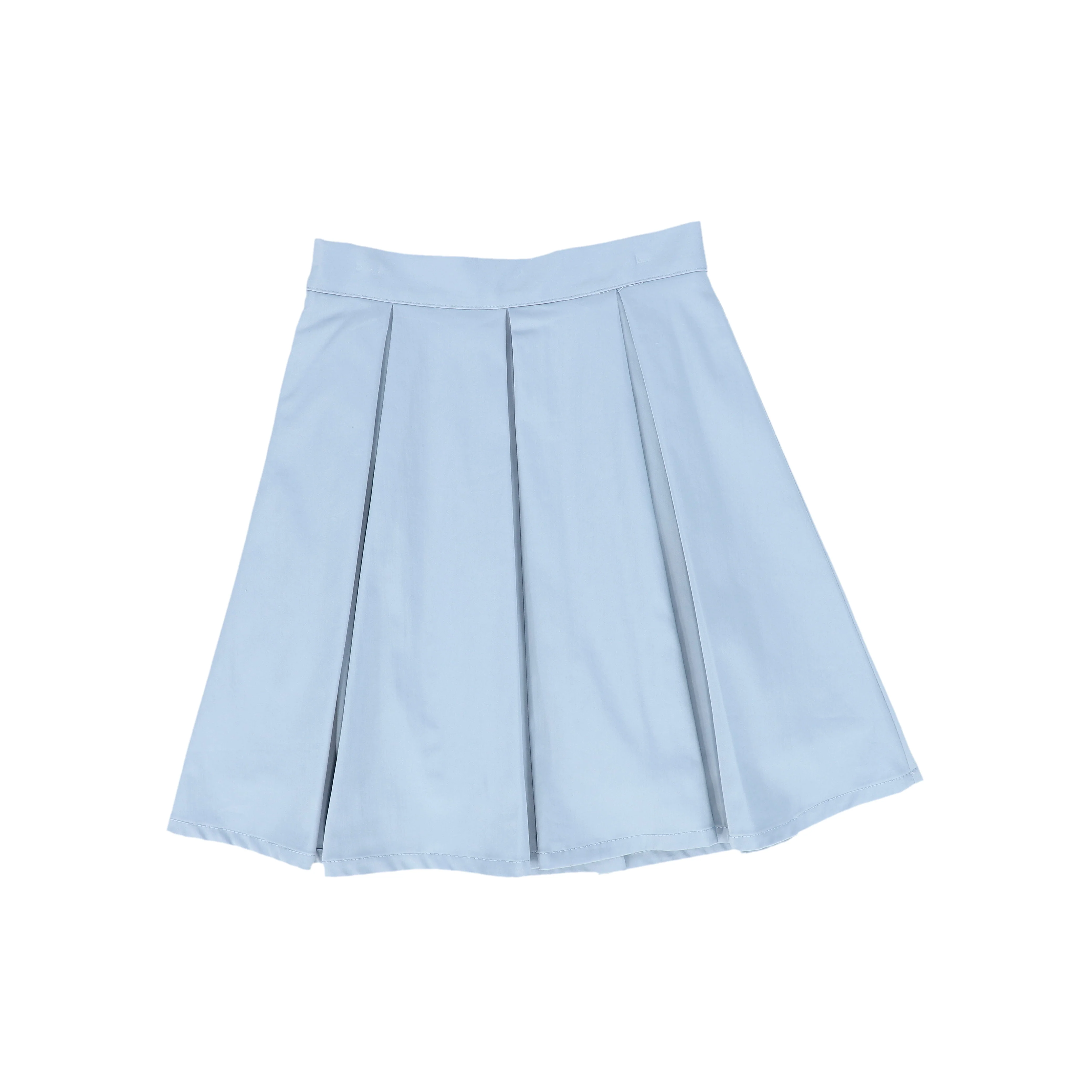 BACE COLLECTION BLUE POPLIN WIDE PLEATED SKIRT [FINAL SALE] - Image 2