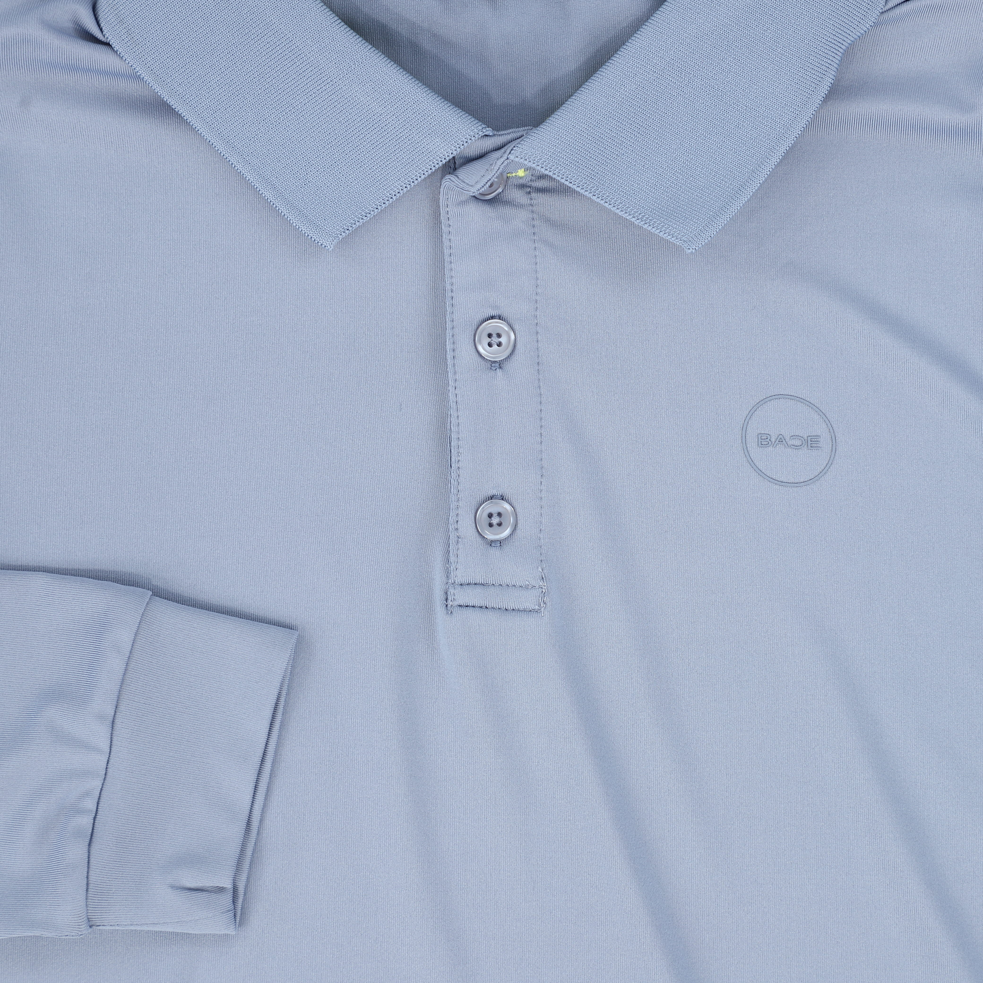BACE COLLECTION DUSTY BLUE LS LOGO POLO [FINAL SALE] - Image 3