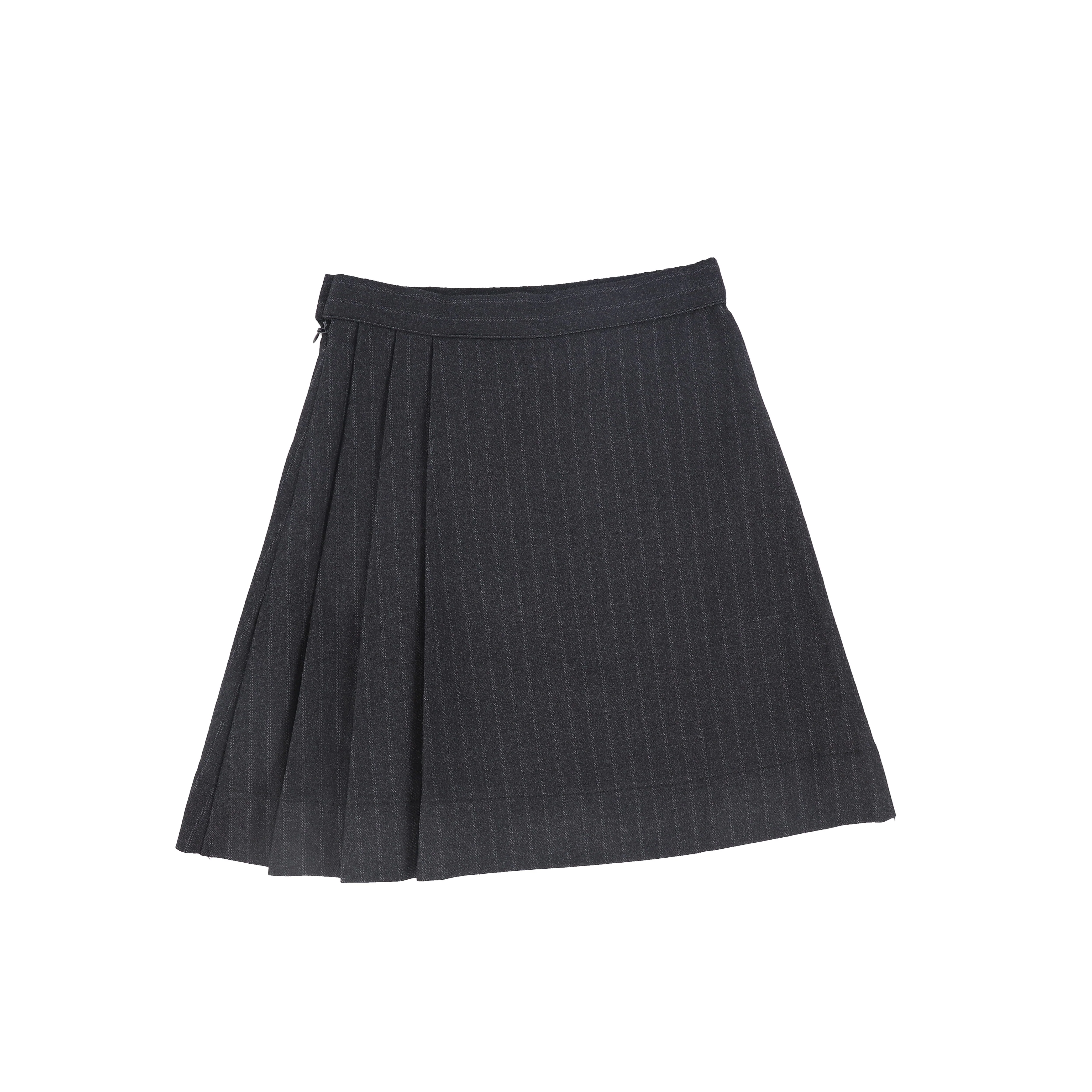 BACE COLLECTION GREY STRIPED BUTTON SKIRT [FINAL SALE] - Image 2