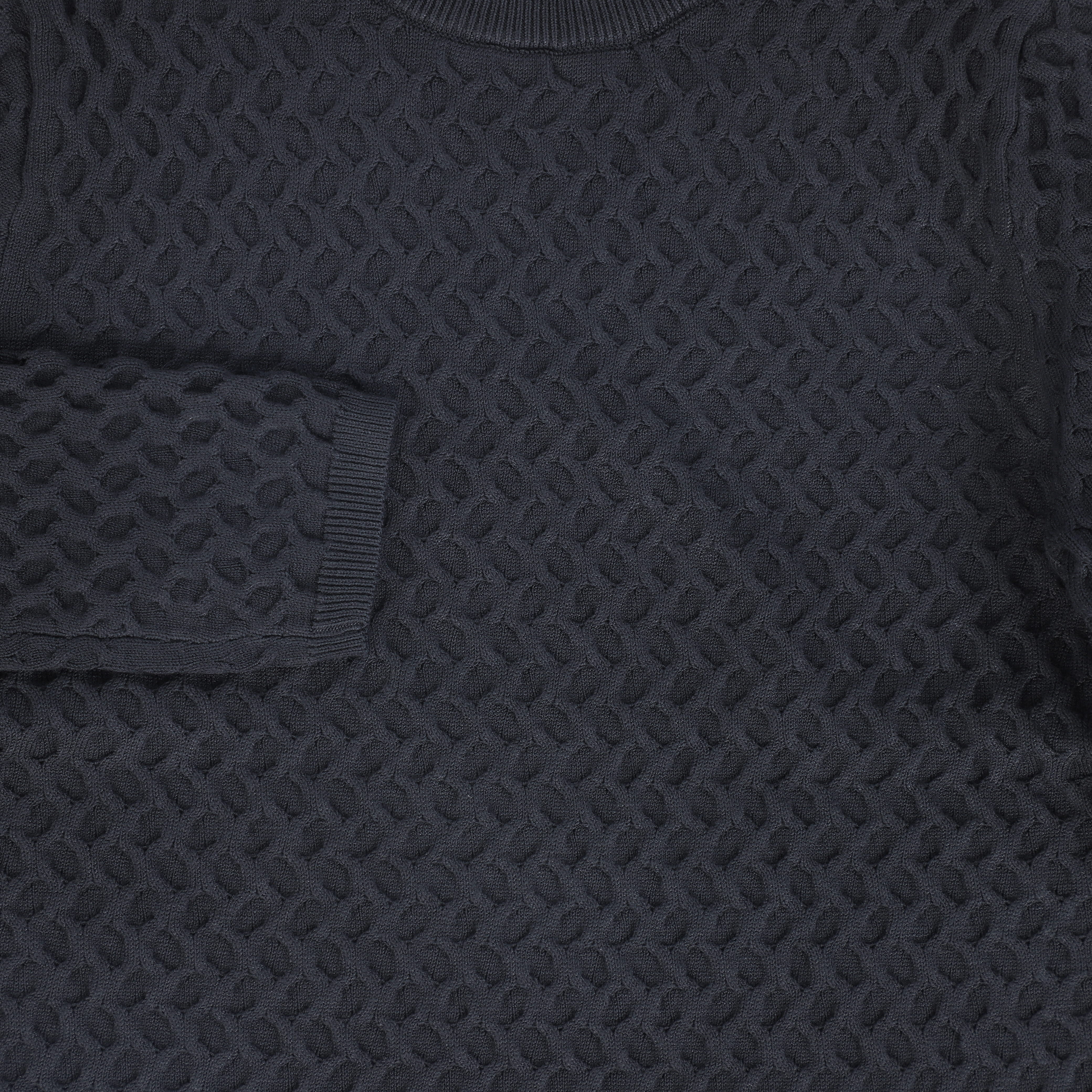 BACE COLLECTION GREY TEXTURED CROCHET KNIT SWEATER [FINAL SALE] - Image 3