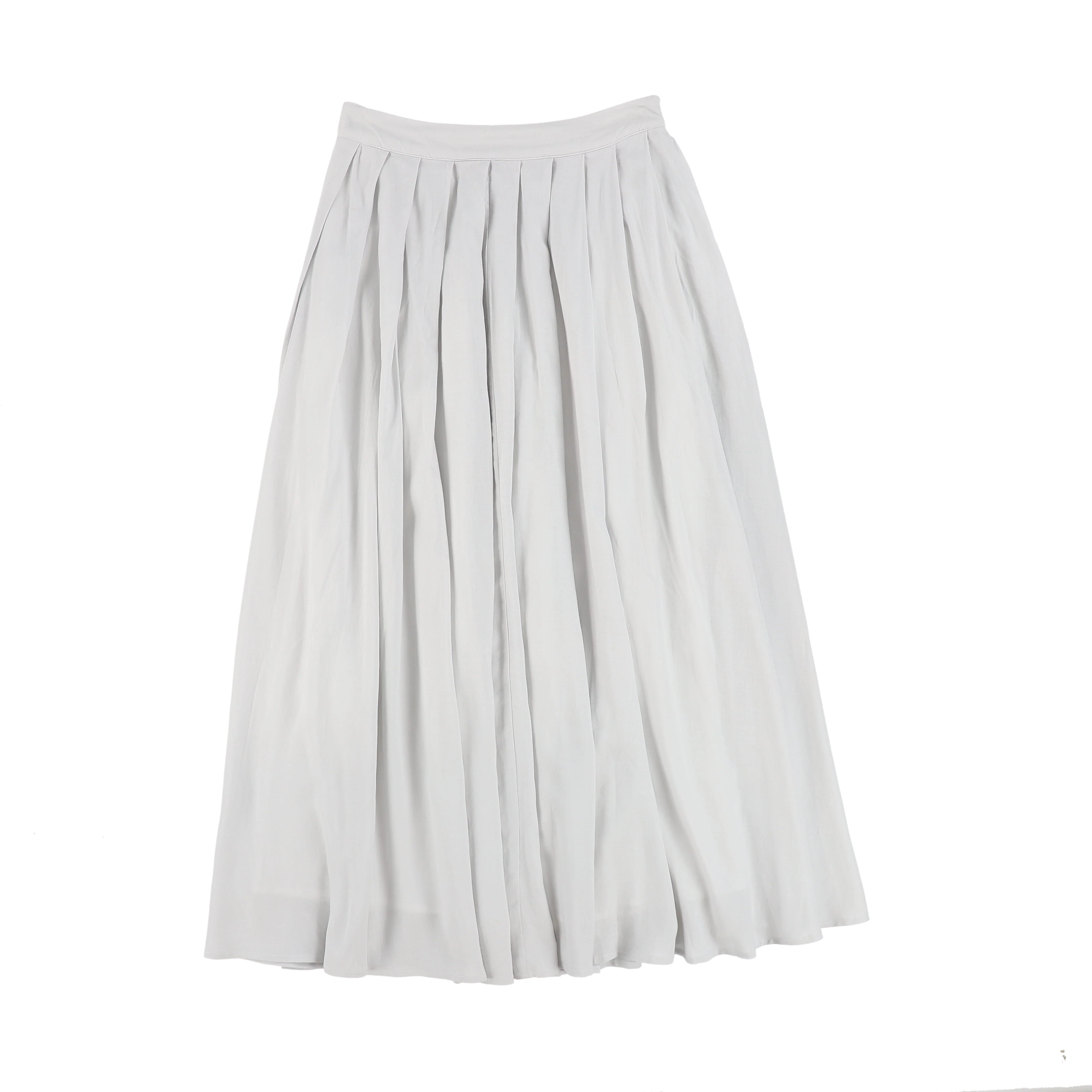 BACE COLLECTION LIGHT GREY PLEATED FLARE SKIRT [FINAL SALE] - Image 2