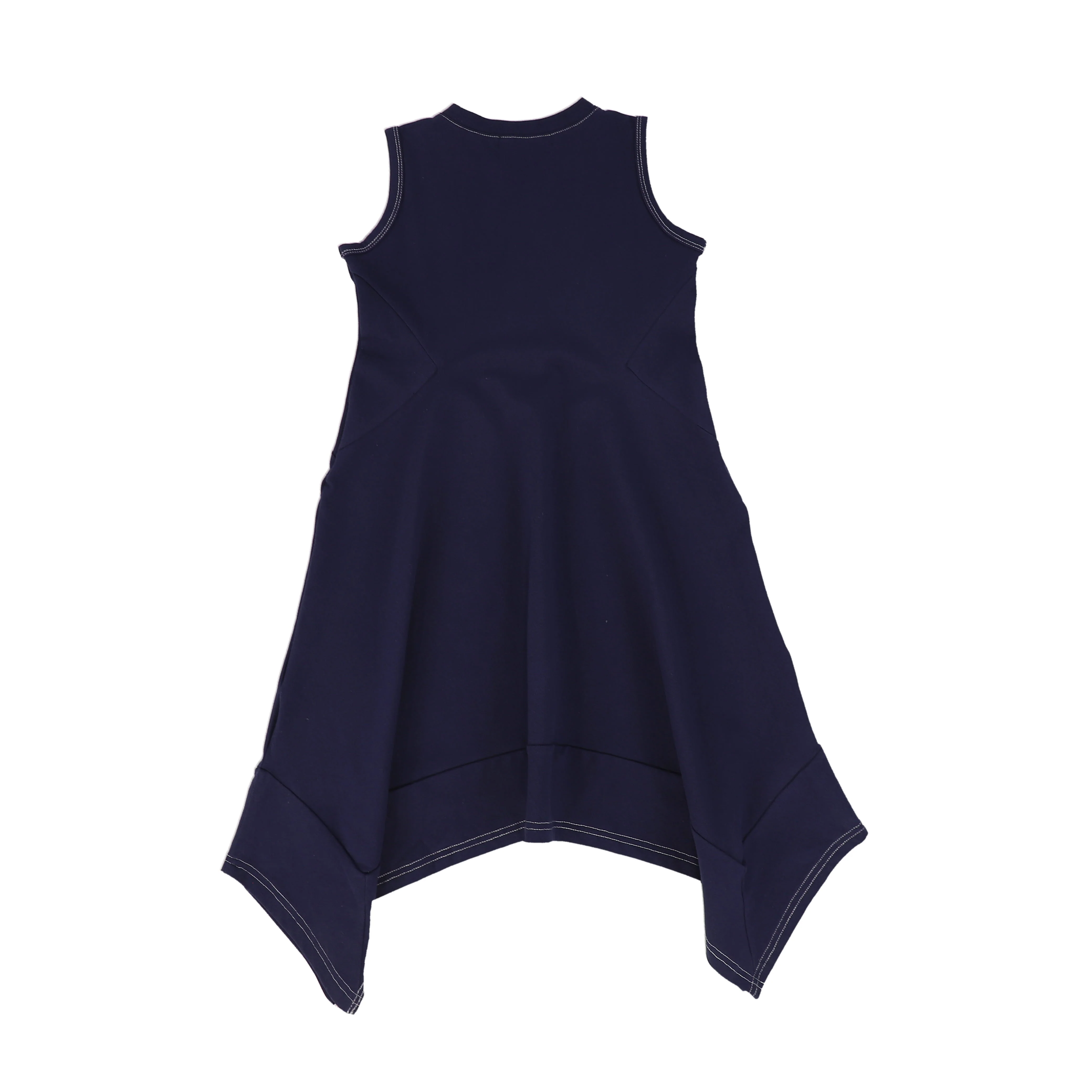 BACE COLLECTION NAVY PIQUE ASYMMETRICAL JUMPER [FINAL SALE] - Image 2