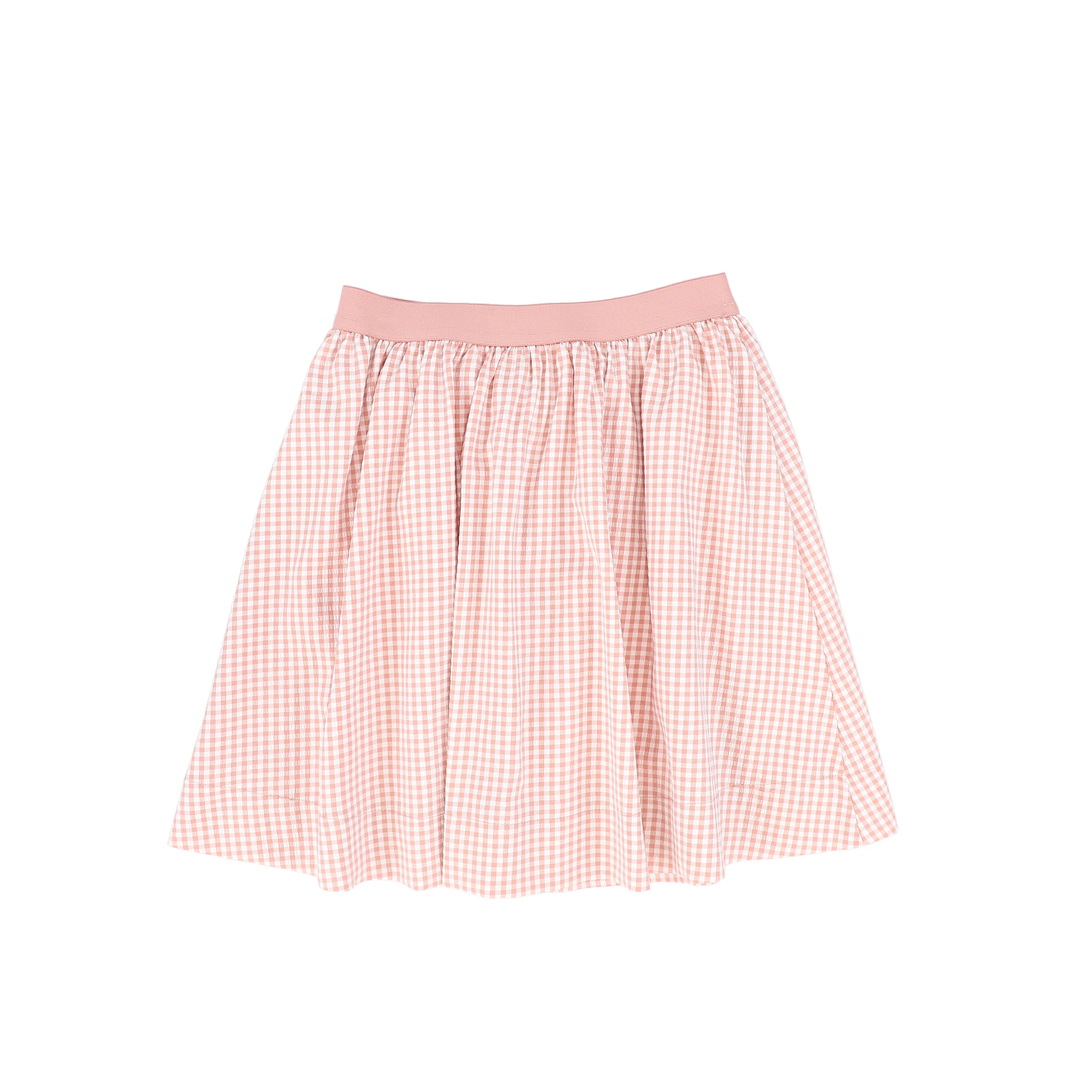 BACE COLLECTION PINK GINGHAM BUTTON FRONT SKIRT [FINAL SALE] - Image 2