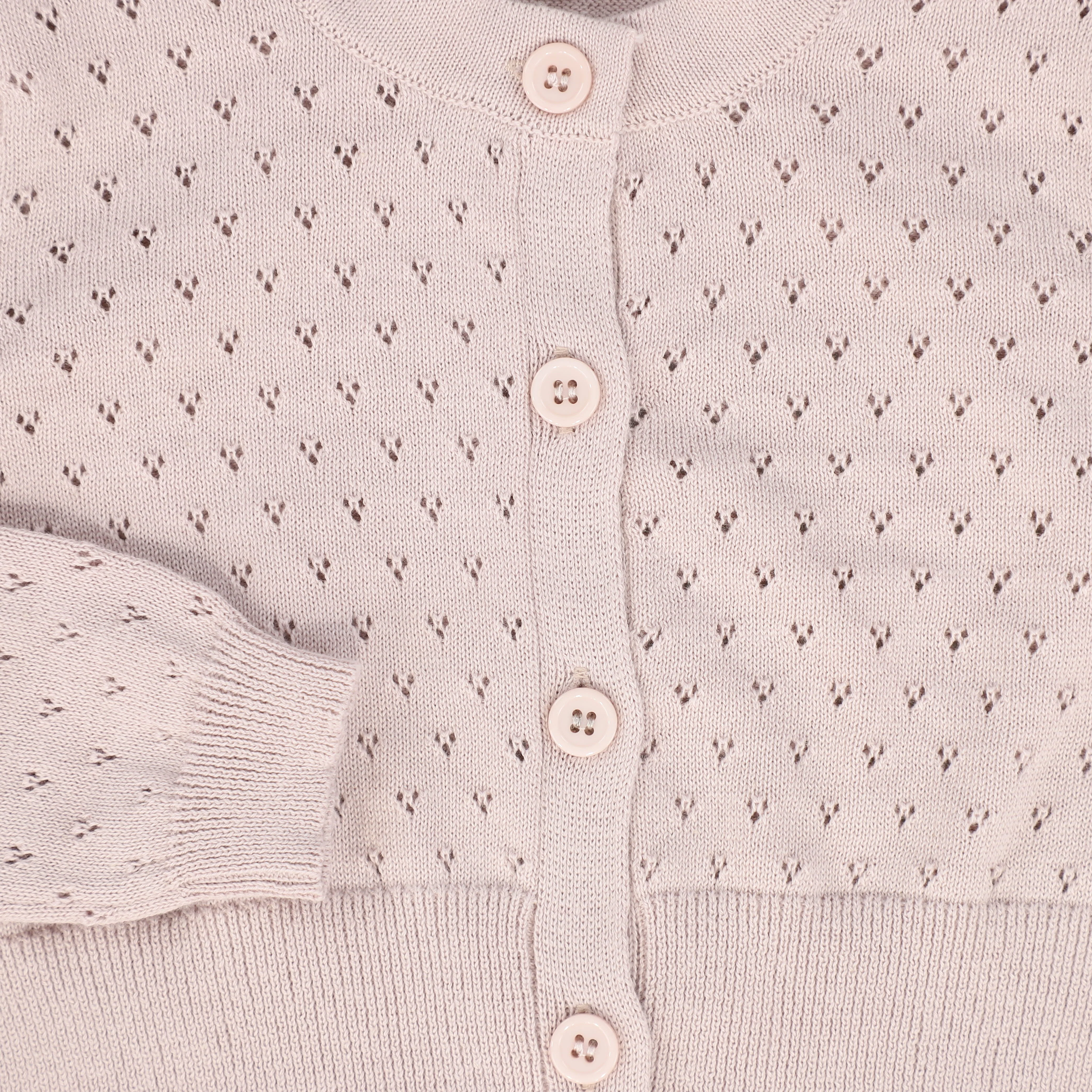 BACE COLLECTION PINK POINTELLE CROP CARDIGAN [FINAL SALE] - Image 3