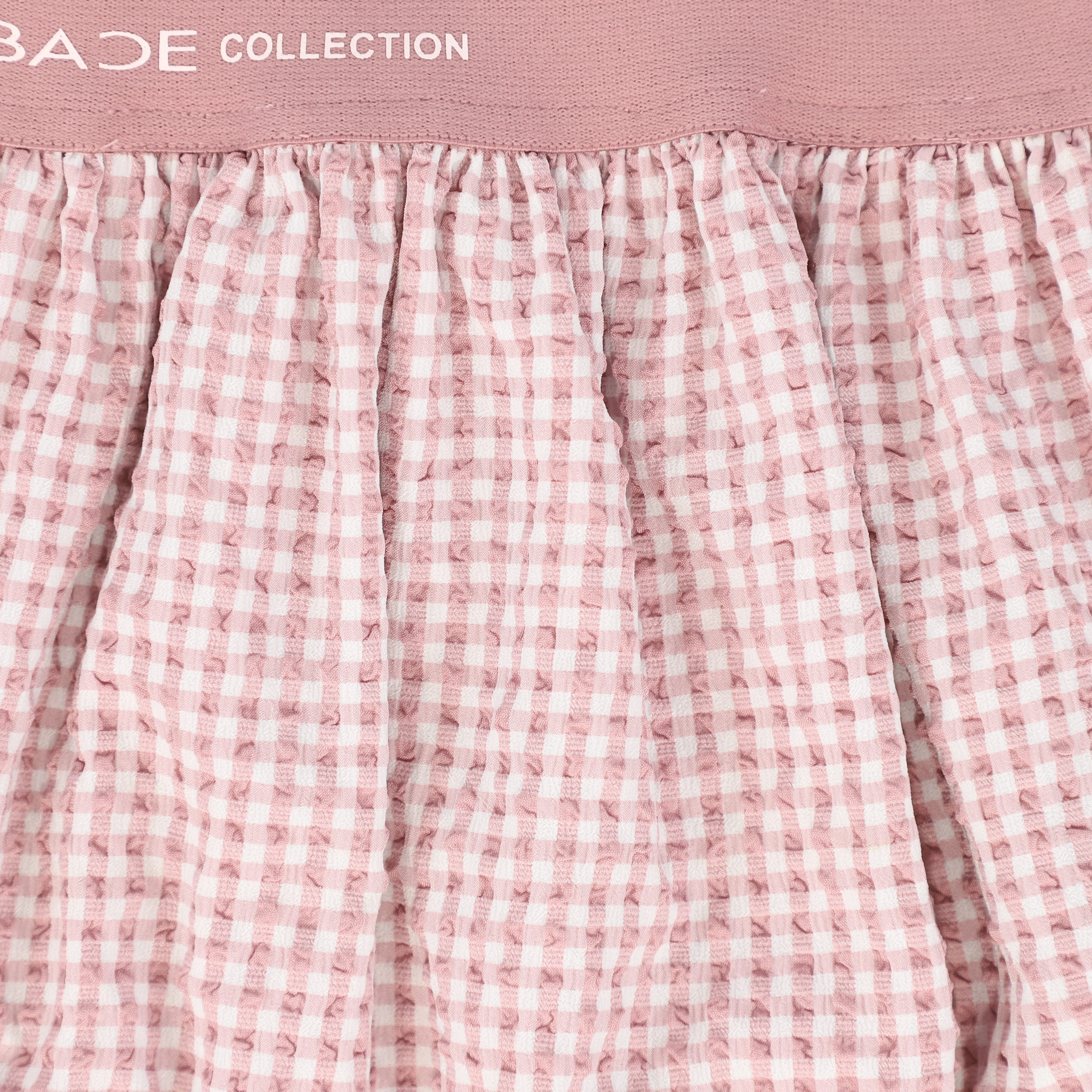 BACE COLLECTION DEEP PINK SEERSUCKER GINGHAM ROMPER [FINAL SALE] - Image 3