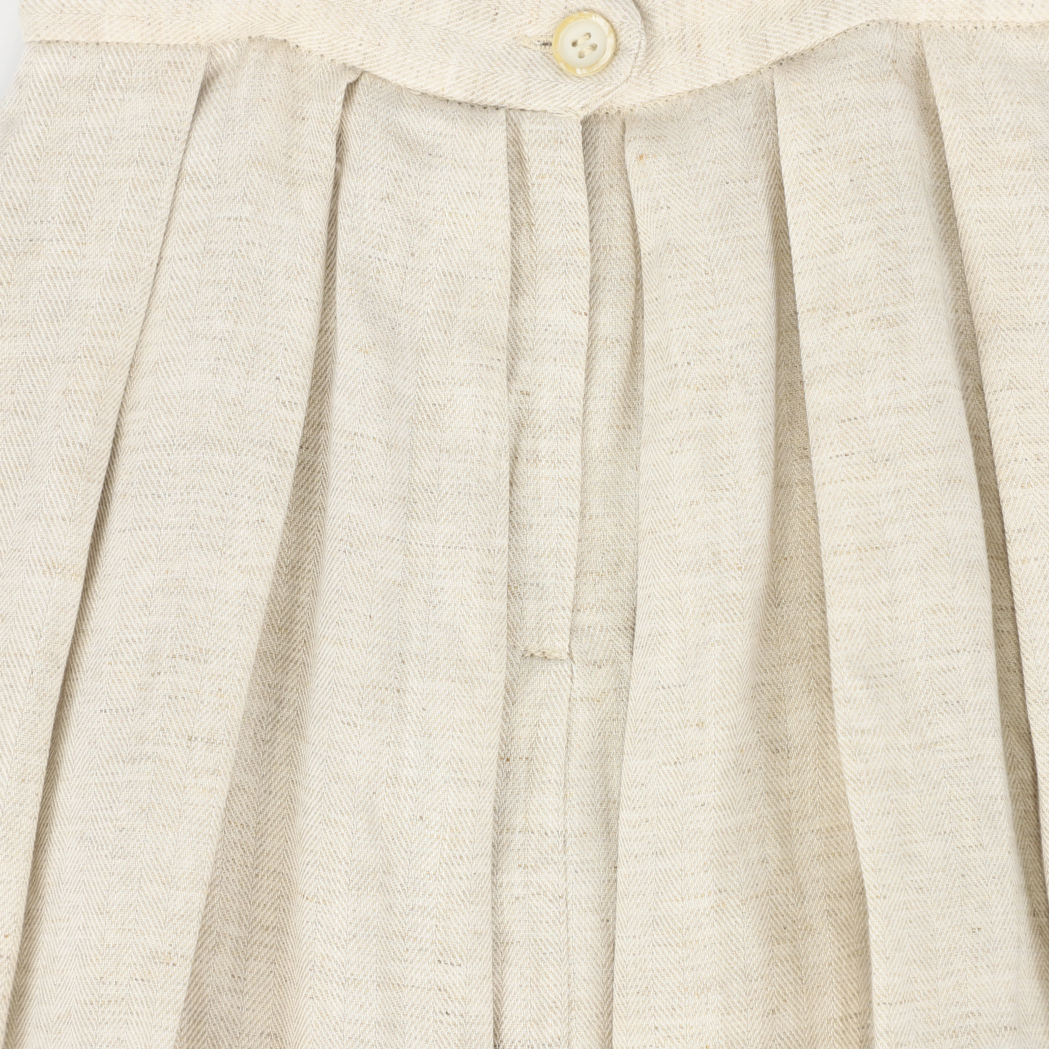 BACE COLLECTION BEIGE LINEN HERRINGBONE PLEAT JUMPER [FINAL SALE] - Image 3