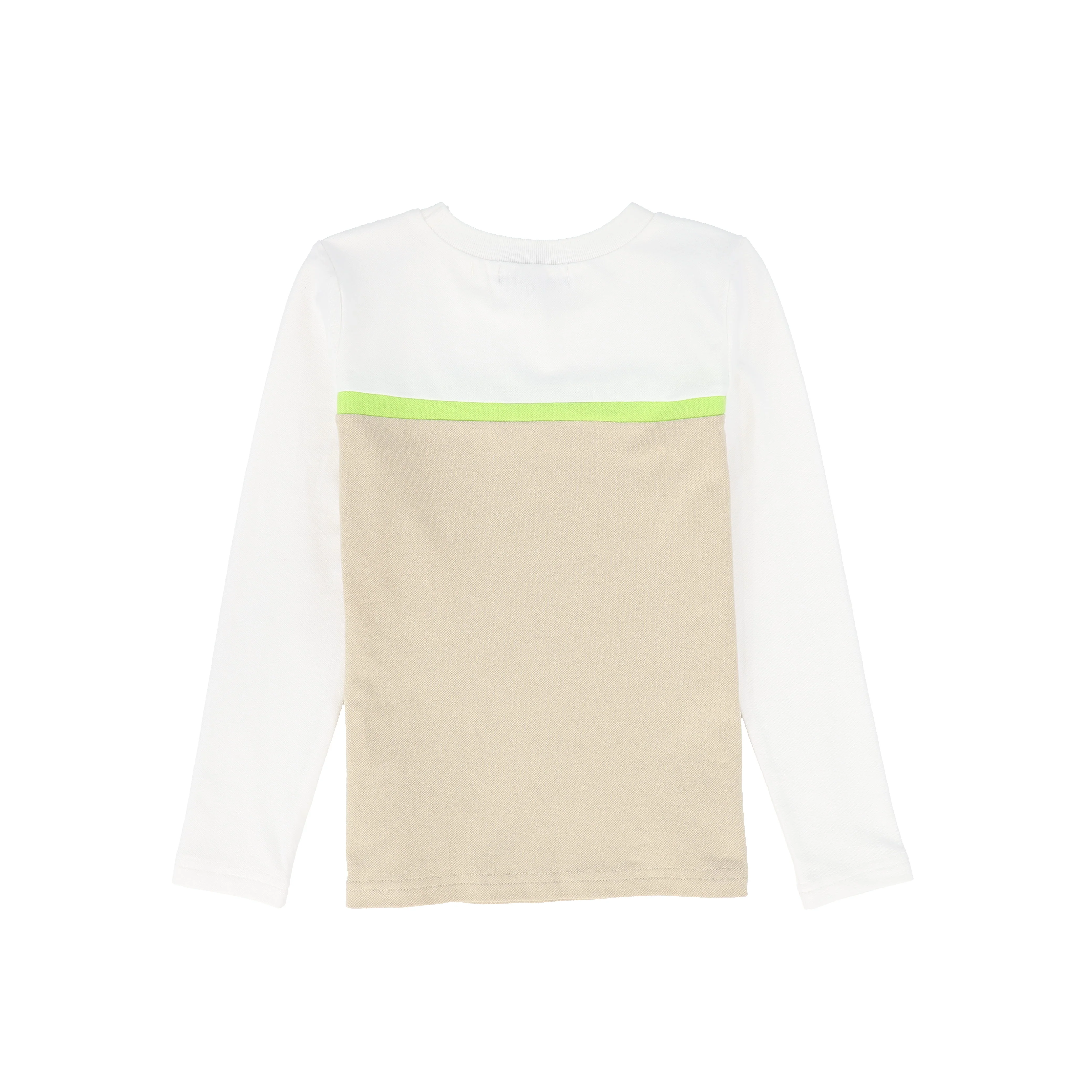 BACE COLLECTION TAN STRIPED CONTRAST PIQUE T-SHIRT [FINAL SALE] - Image 2