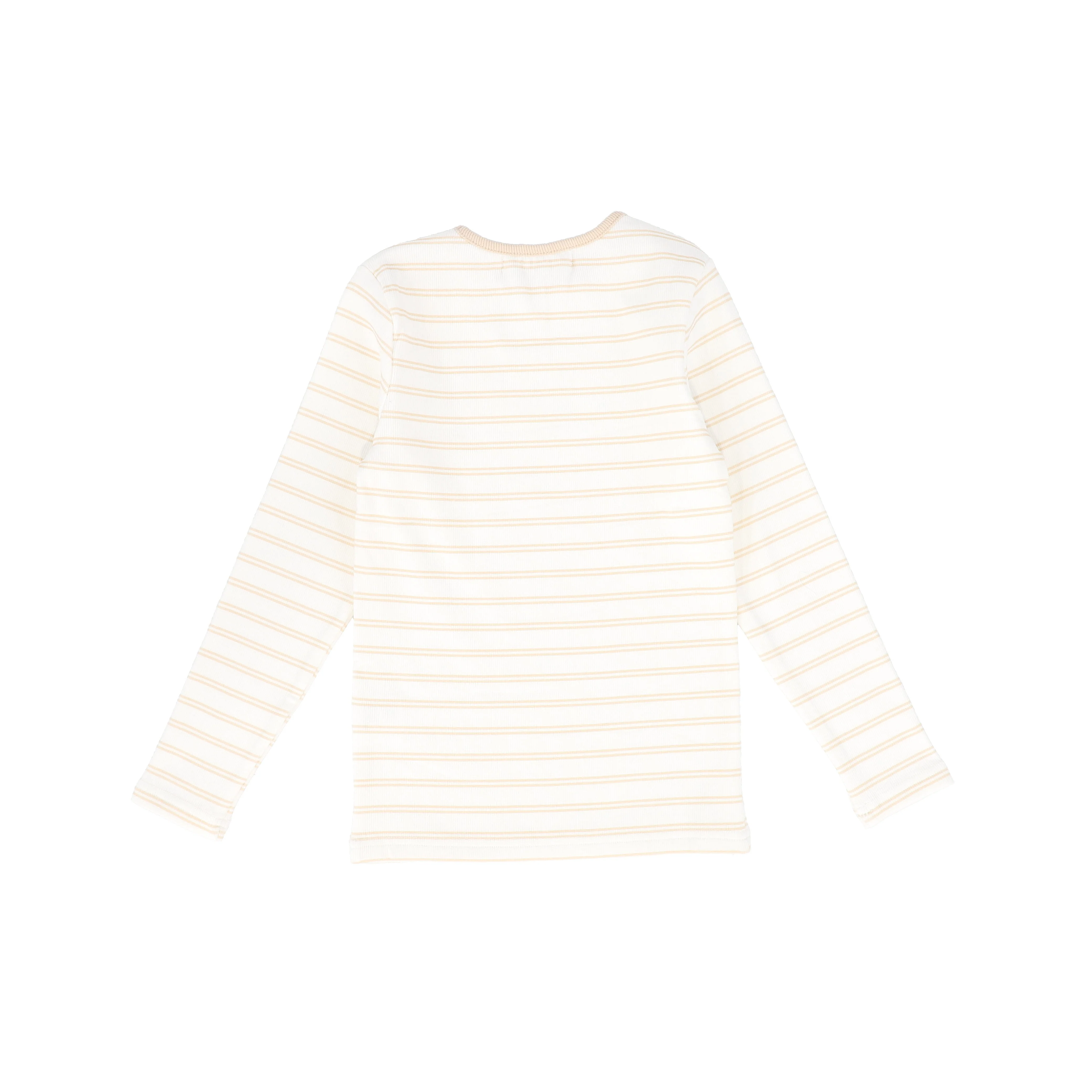 BACE COLLECTION TAN STRIPED RIBBED LS T-SHIRT [FINAL SALE] - Image 2