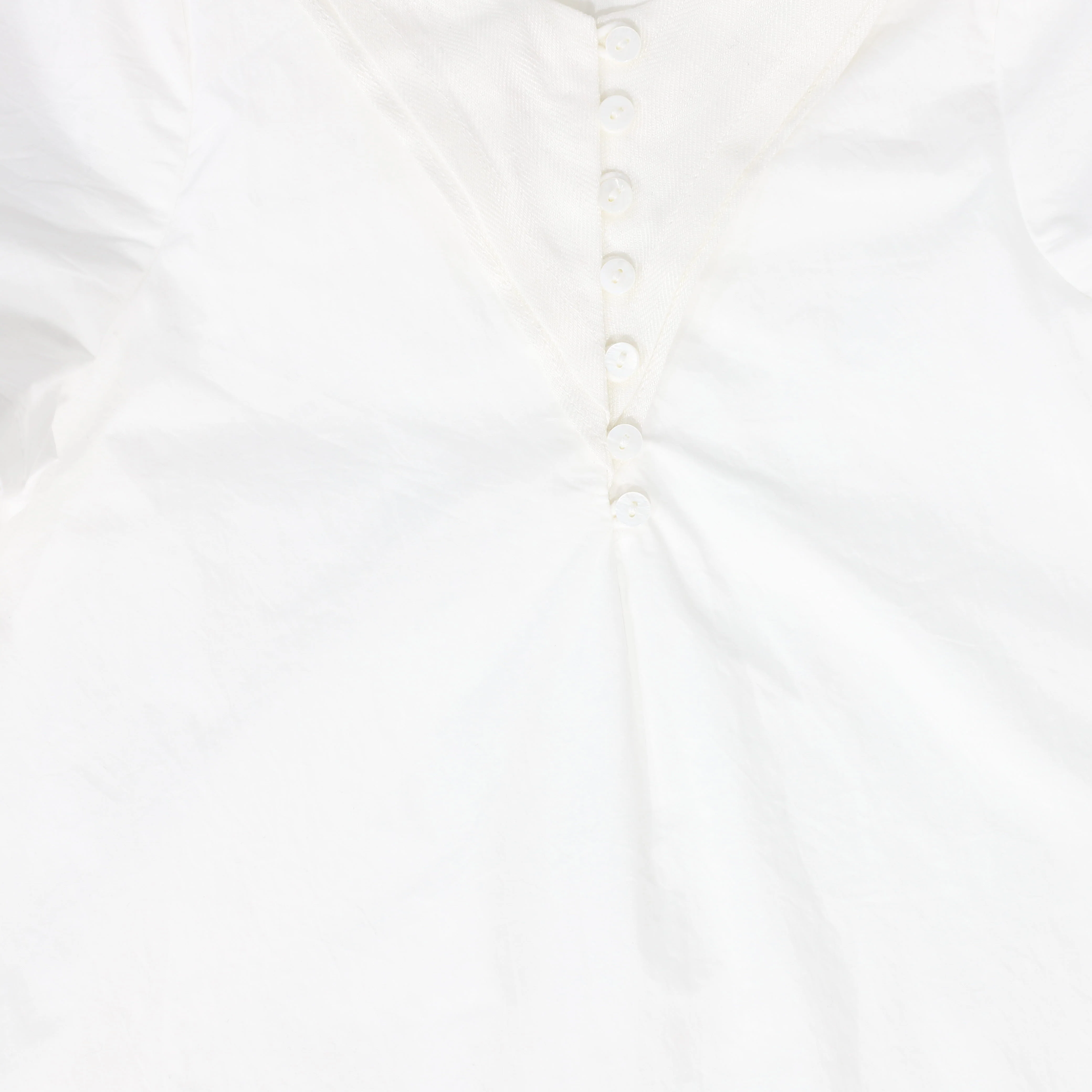 BACE COLLECTION WHITE LINEN SAILOR COLLAR SS SHIRT [FINAL SALE] - Image 3