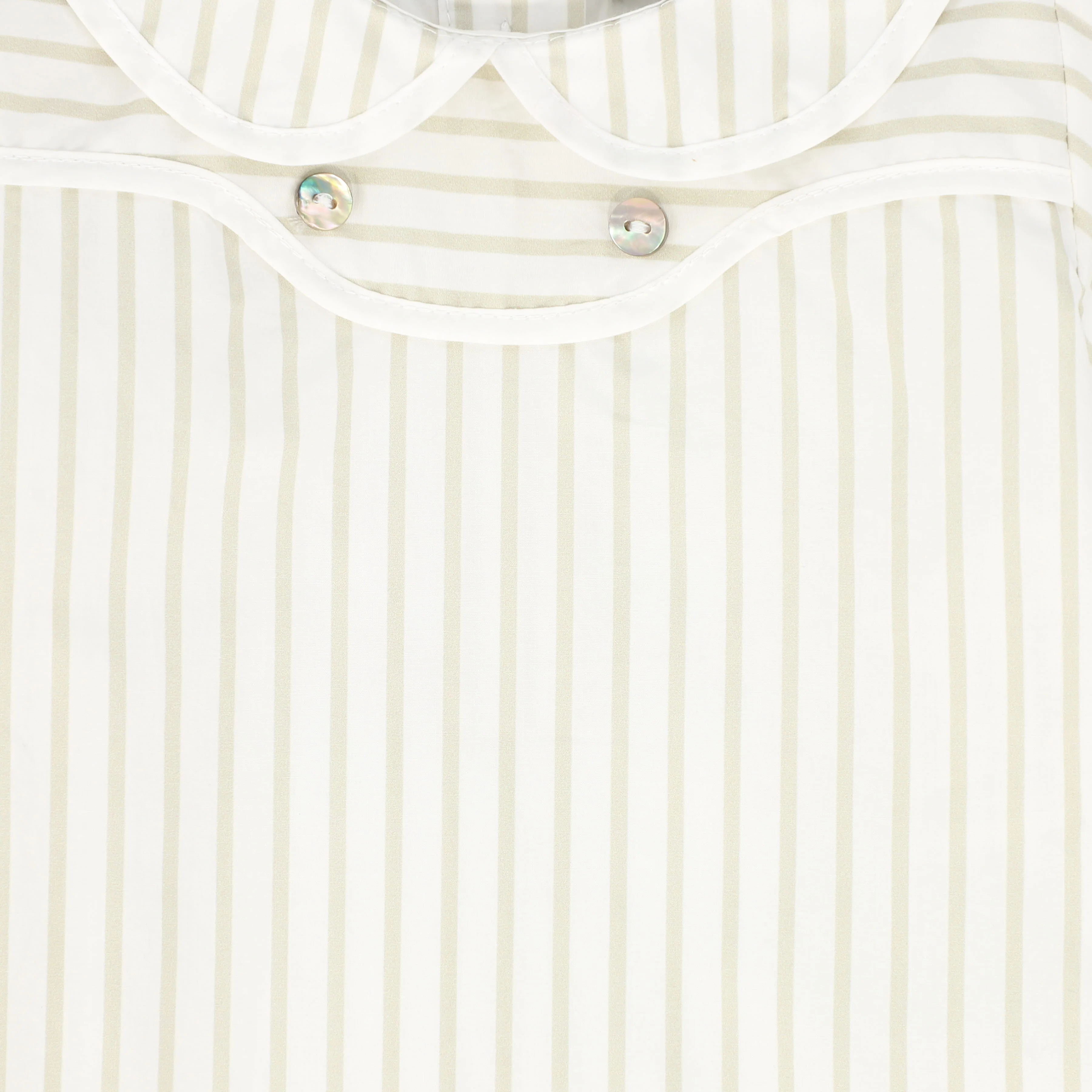 BACE COLLECTION WHITE/TAN STRIPED COLLAR BLOUSE [FINAL SALE] - Image 3