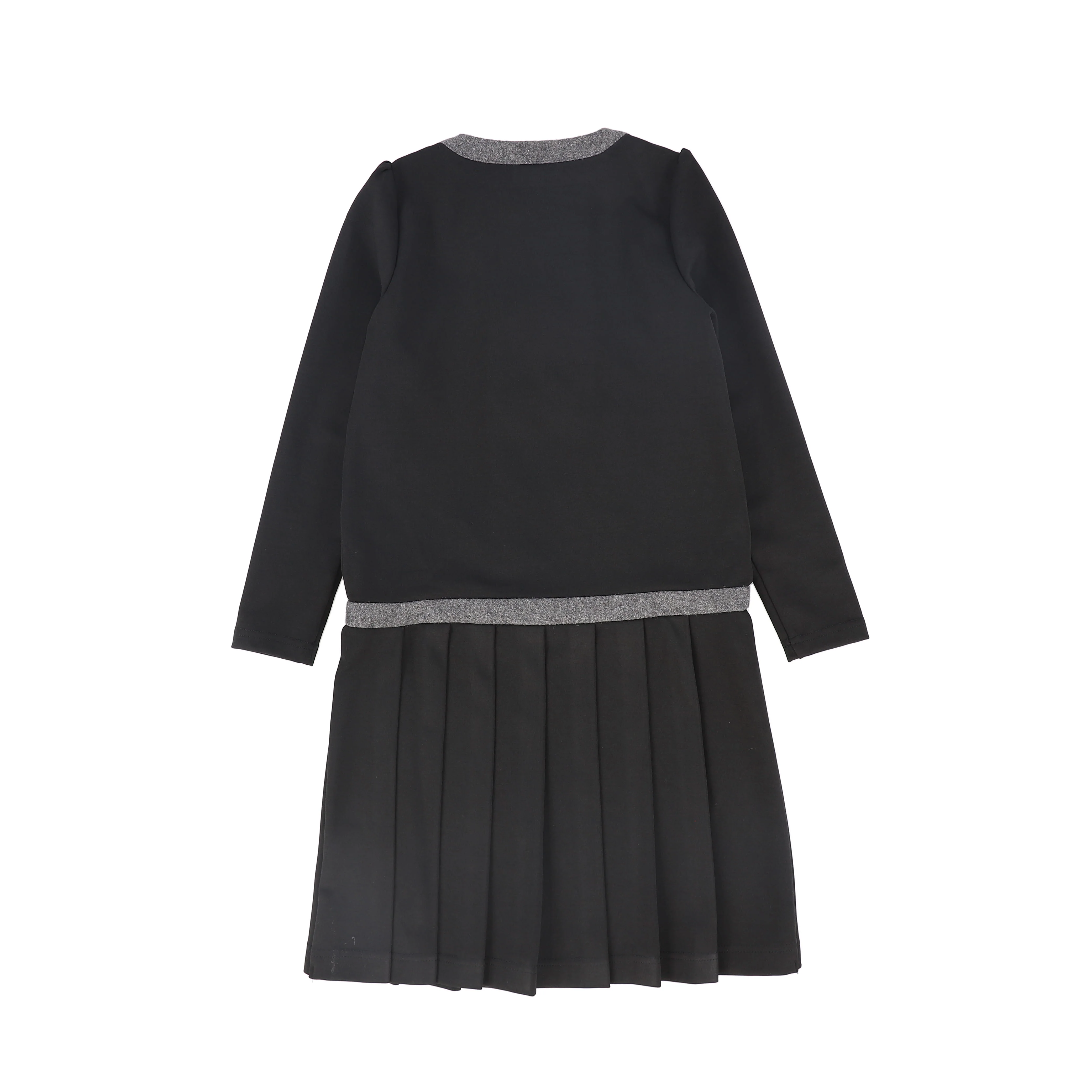 BAMBOO BLACK DOUBLE BREASTED PLEAT DRESS [FINAL SALE] - Image 2