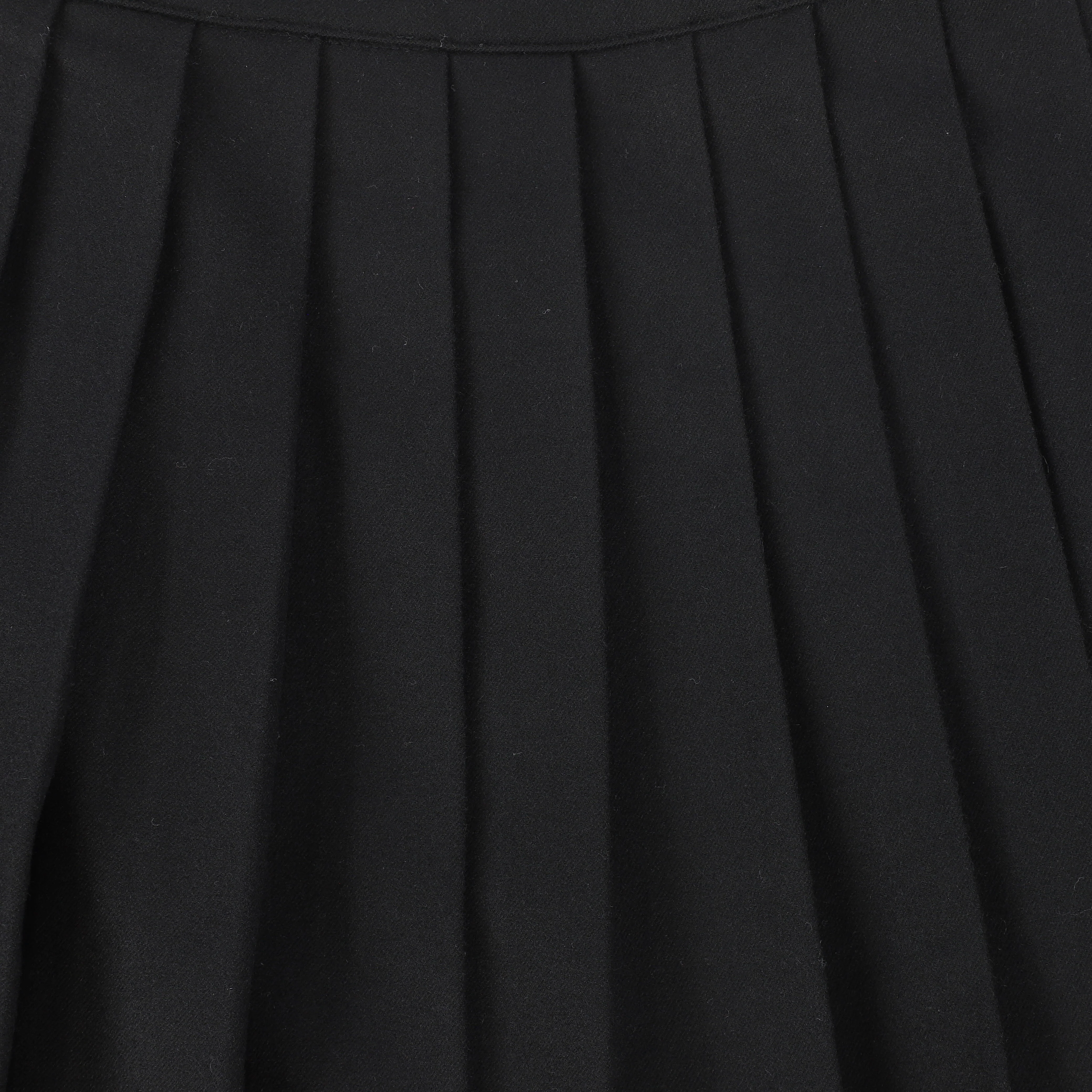 Bamboo Black Wool Pleated Skirt And Jacket Set [FINAL SALE] - Image 3