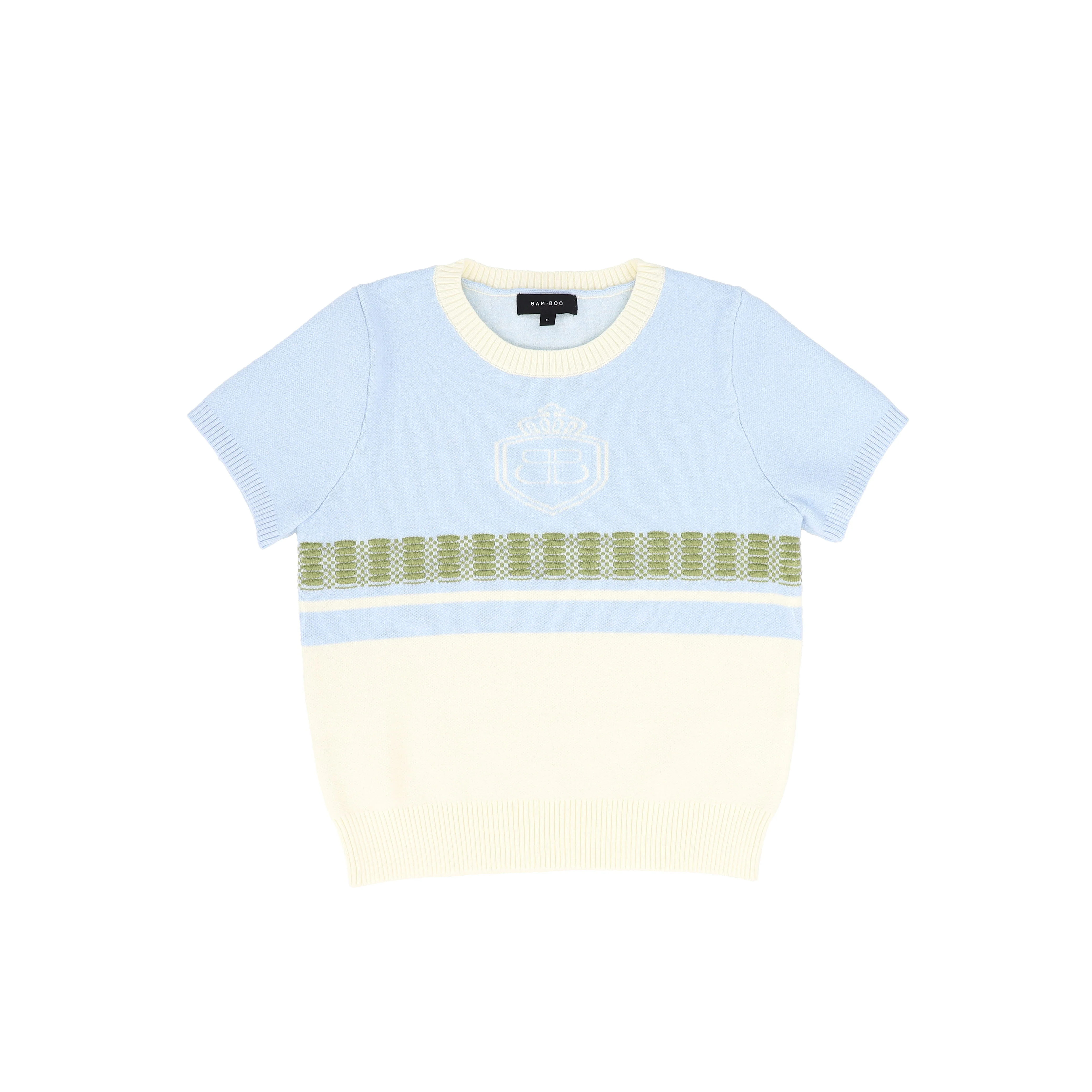 BAMBOO BLUE CONTRAST CREST SWEATER SET [FINAL SALE] - Image 2