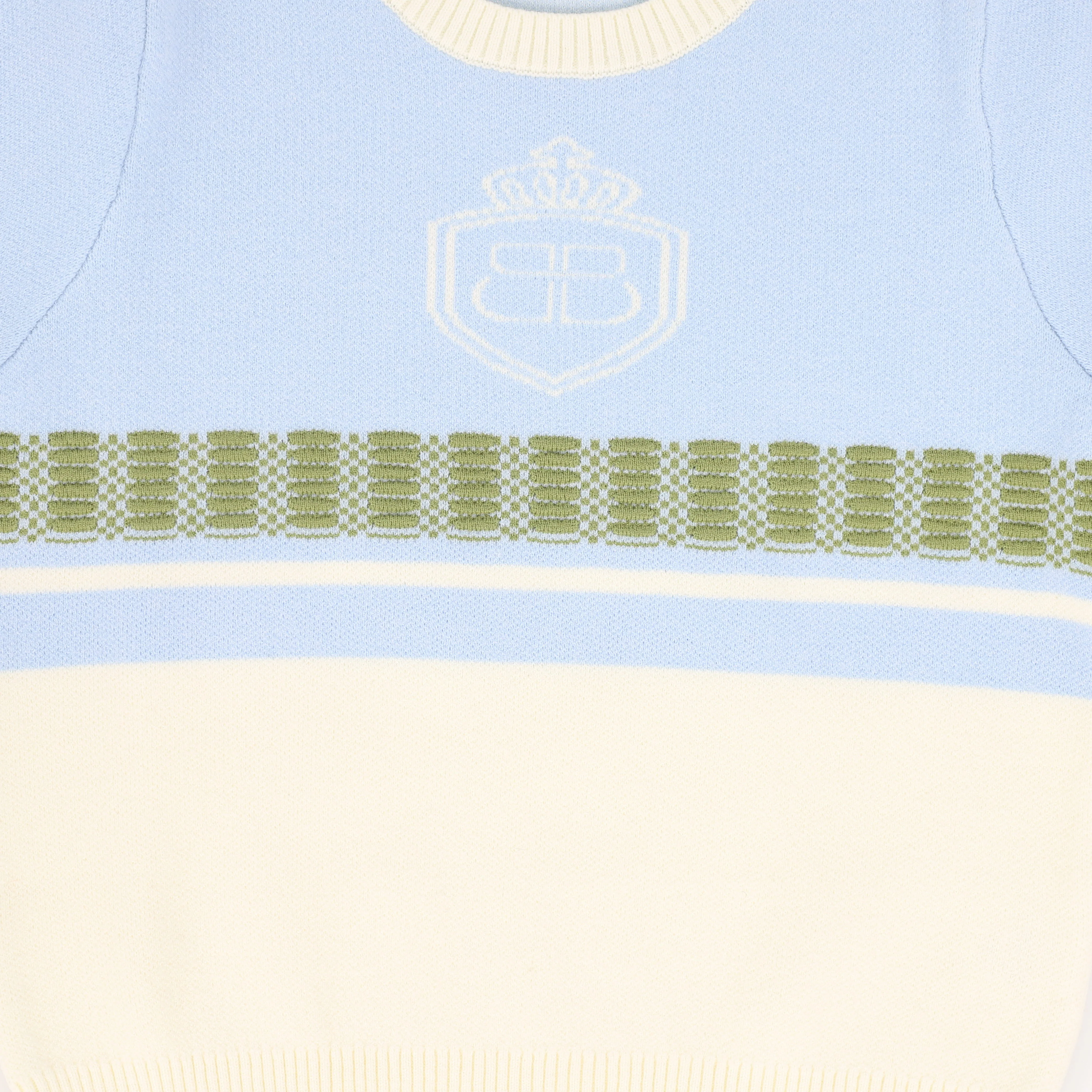 BAMBOO BLUE CONTRAST CREST SWEATER SET [FINAL SALE] - Image 4