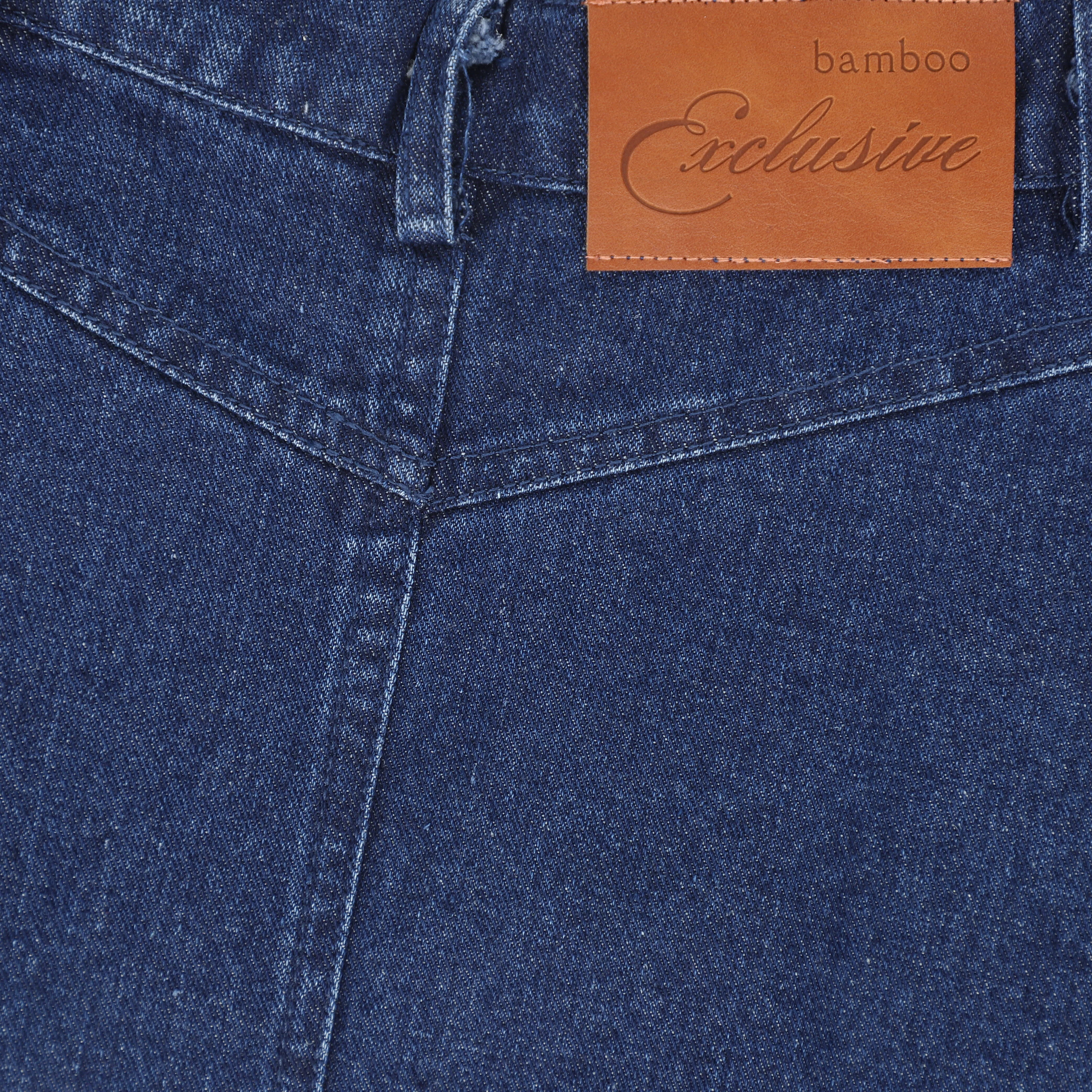 BAMBOO MID BLUE DENIM SIDE POCKET SKIRT [FINAL SALE] - Image 3