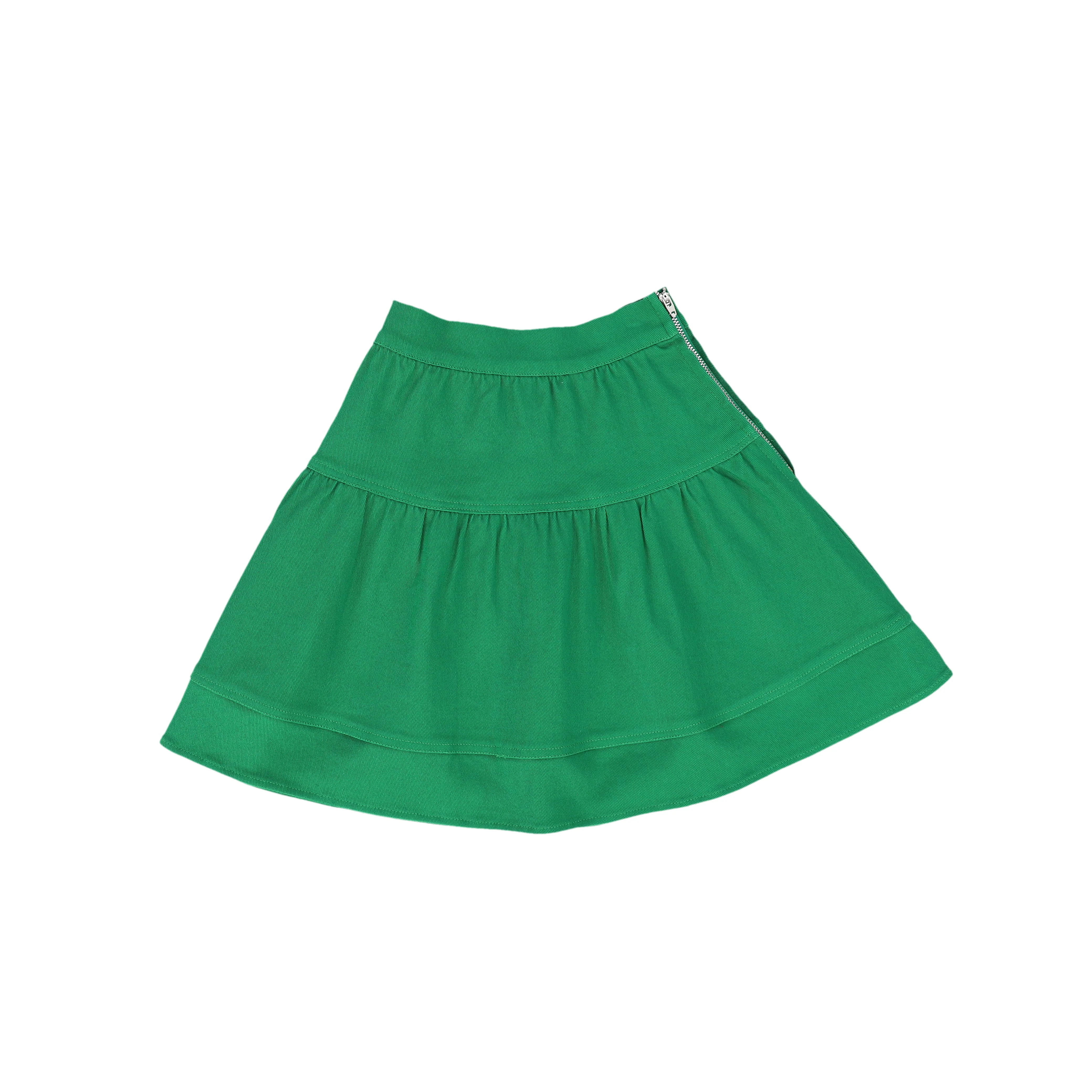 BAMBOO GREEN DENIM WAISTED SKIRT [FINAL SALE] - Image 2