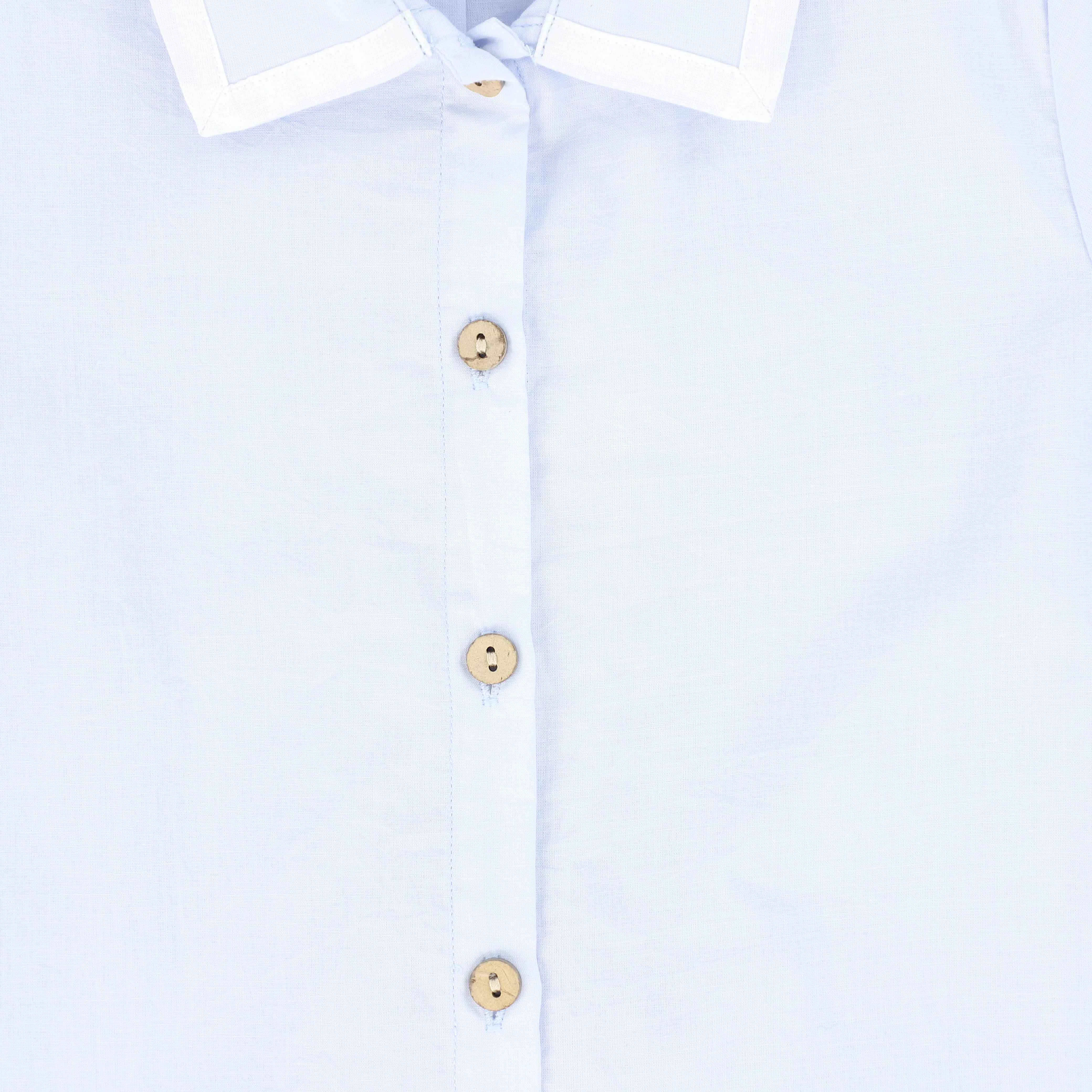 BAMBOO LIGHT BLUE TRIM COLLAR SHIRT [FINAL SALE] - Image 3