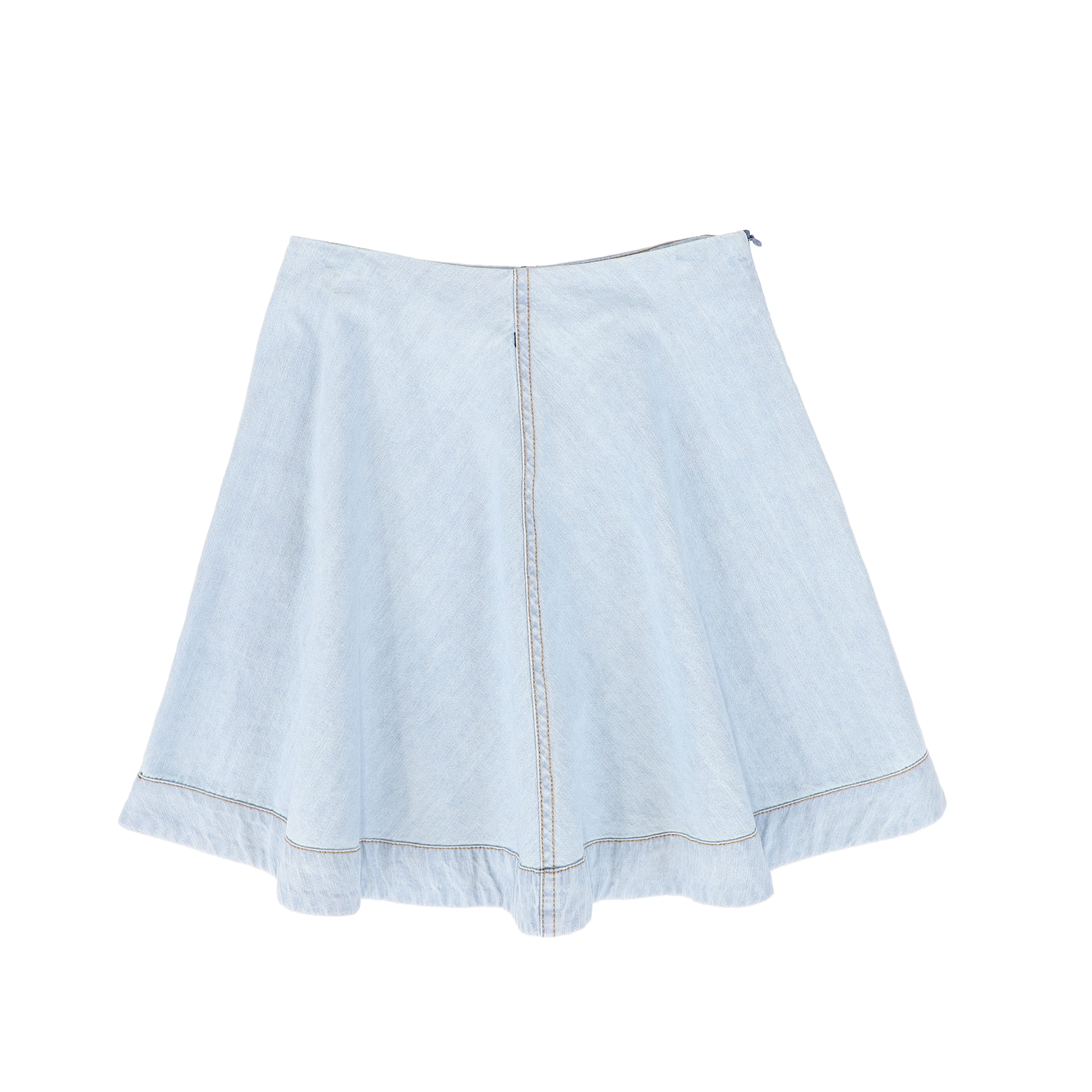 BAMBOO LIGHT BLUE DENIM FLAIR SKIRT [FINAL SALE] - Image 2