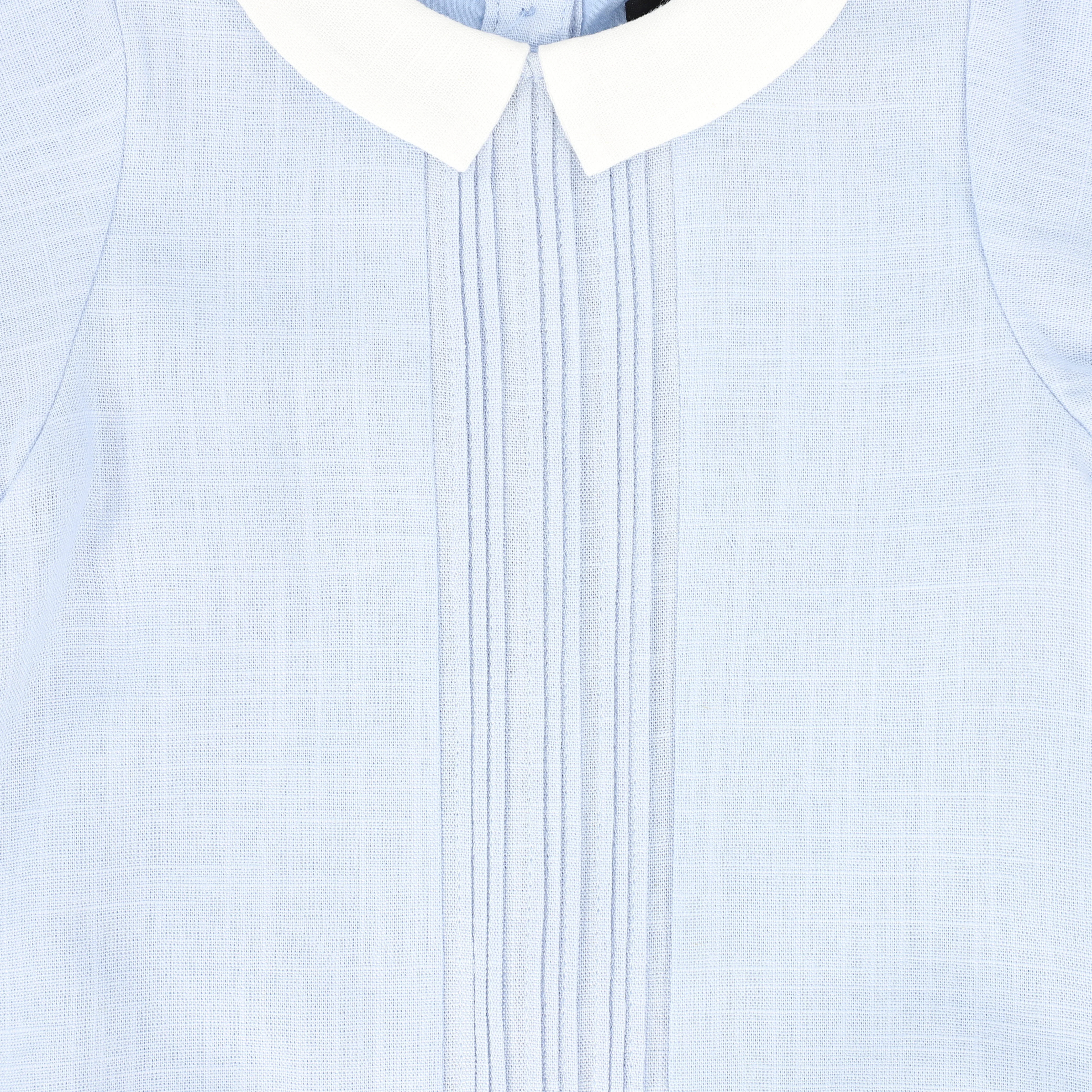 BAMBOO LIGHT BLUE LINEN LAYERED COLLAR ROMPER [FINAL SALE] - Image 3