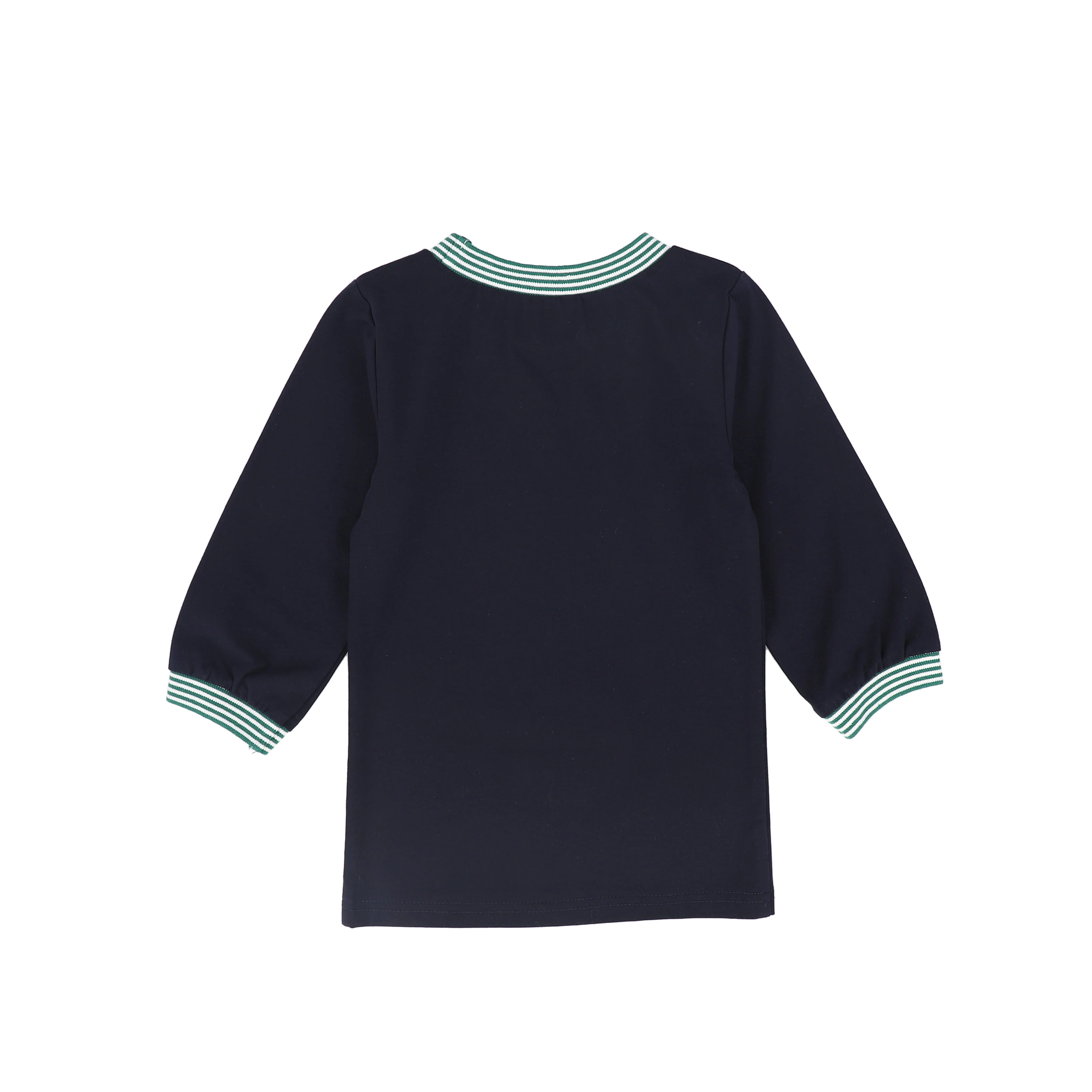 BAMBOO NAVY EMBLEM TRIM T-SHIRT [FINAL SALE] - Image 2