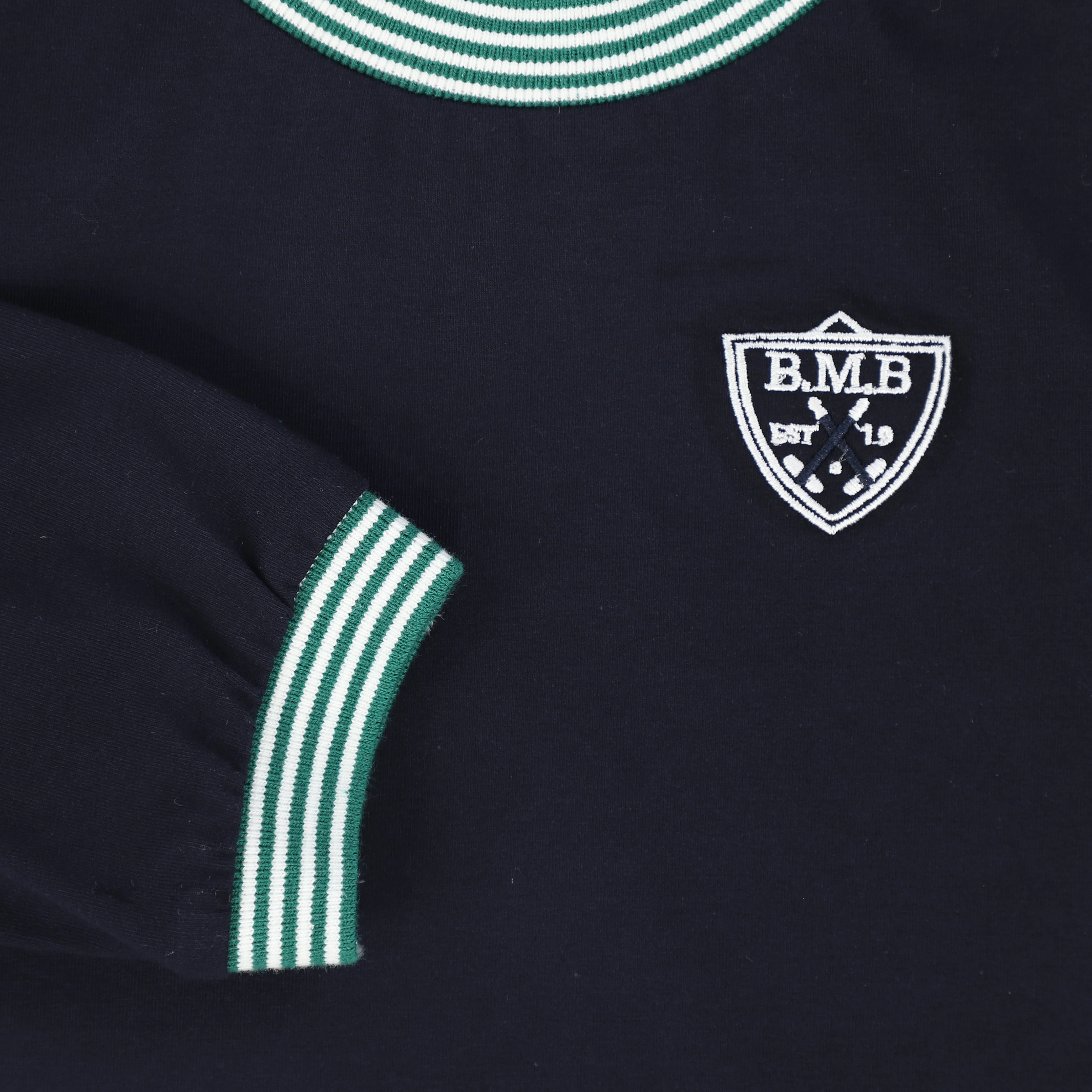 BAMBOO NAVY EMBLEM TRIM T-SHIRT [FINAL SALE] - Image 3