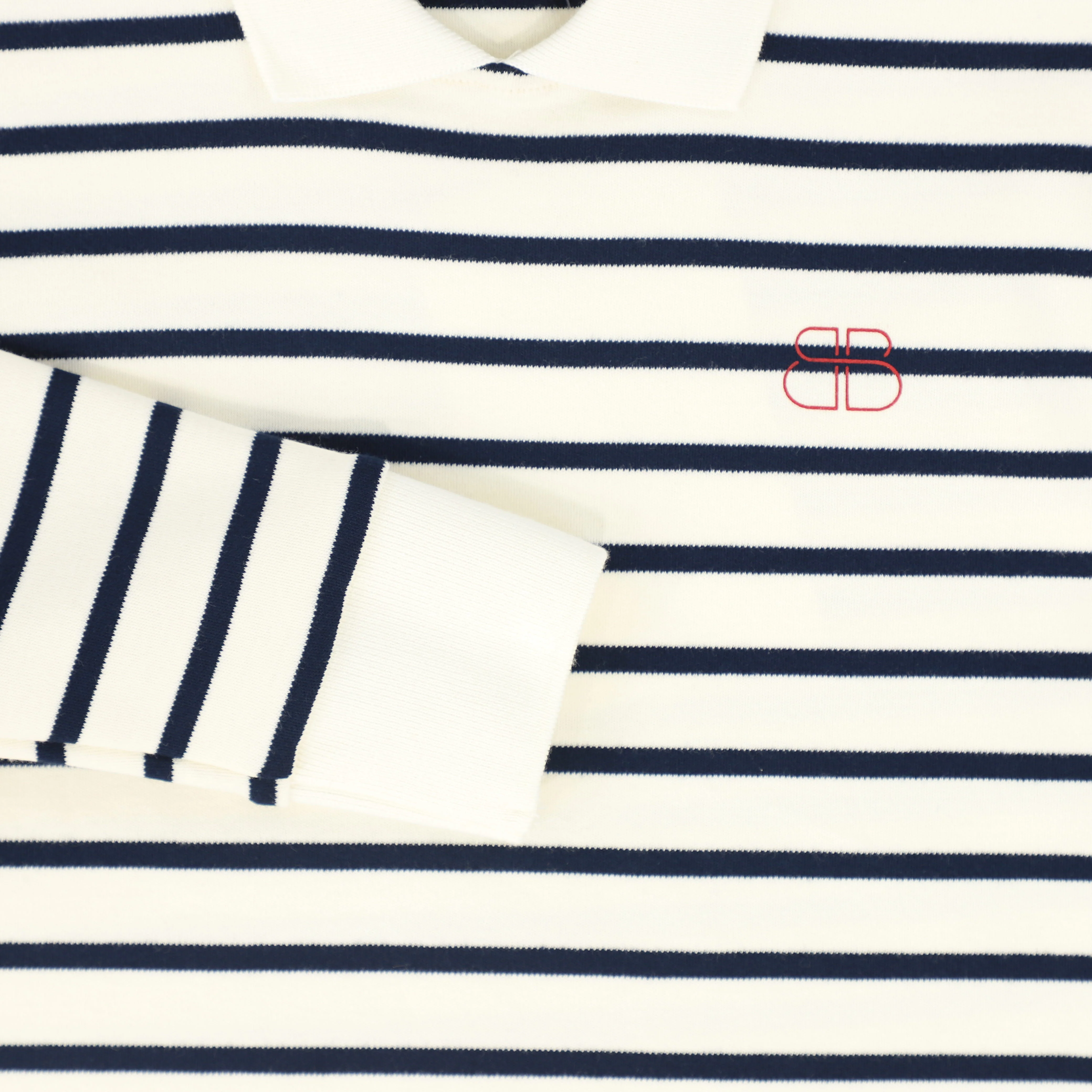 BAMBOO NAVY SCRIPT STRIPE POLO [FINAL SALE] - Image 3