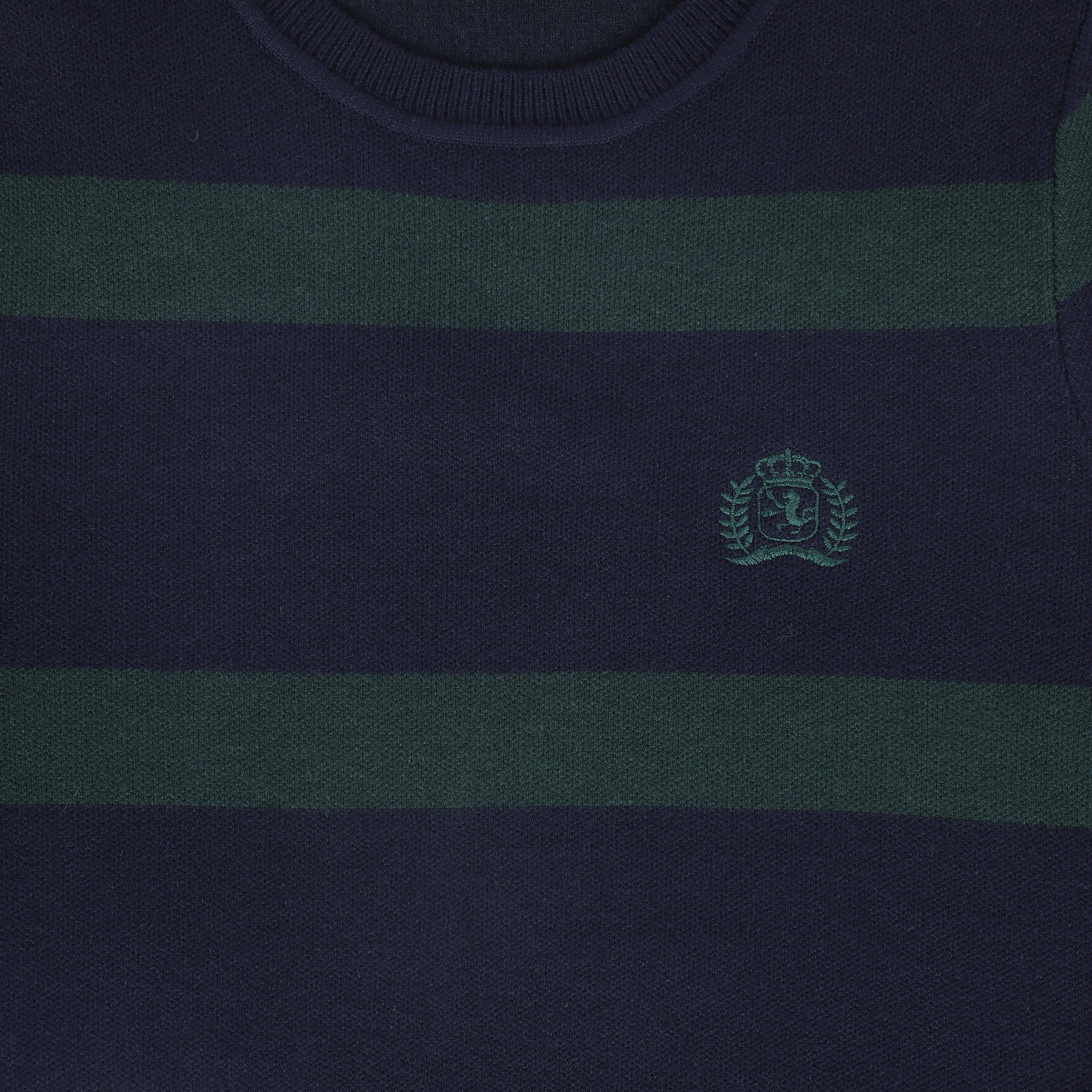 BAMBOO NAVY/GREEN STRIPE CREST SWEATER [FINAL SALE] - Image 3