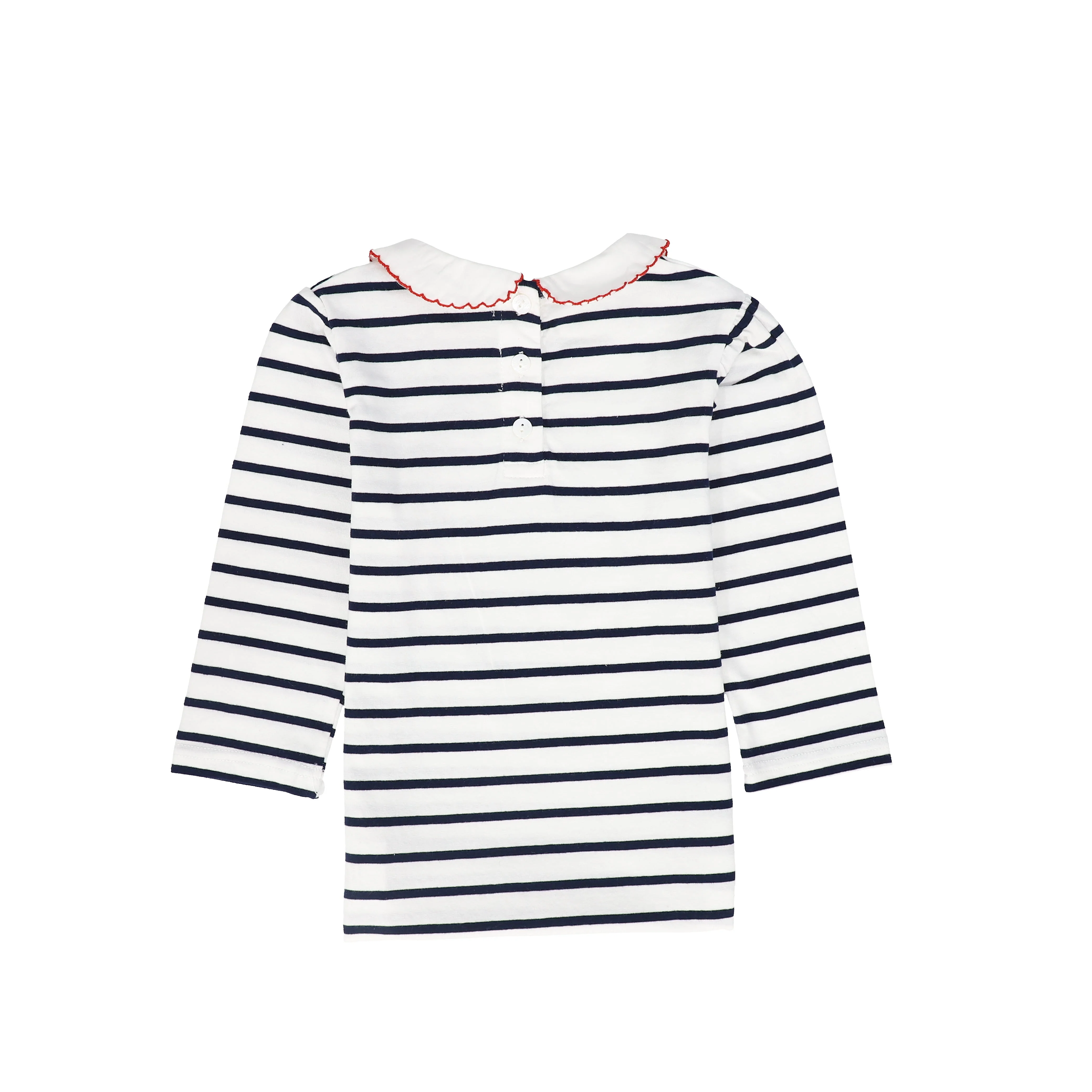 BAMBOO NAVY/WHITE STRIPE COLLAR TEE [FINAL SALE] - Image 2