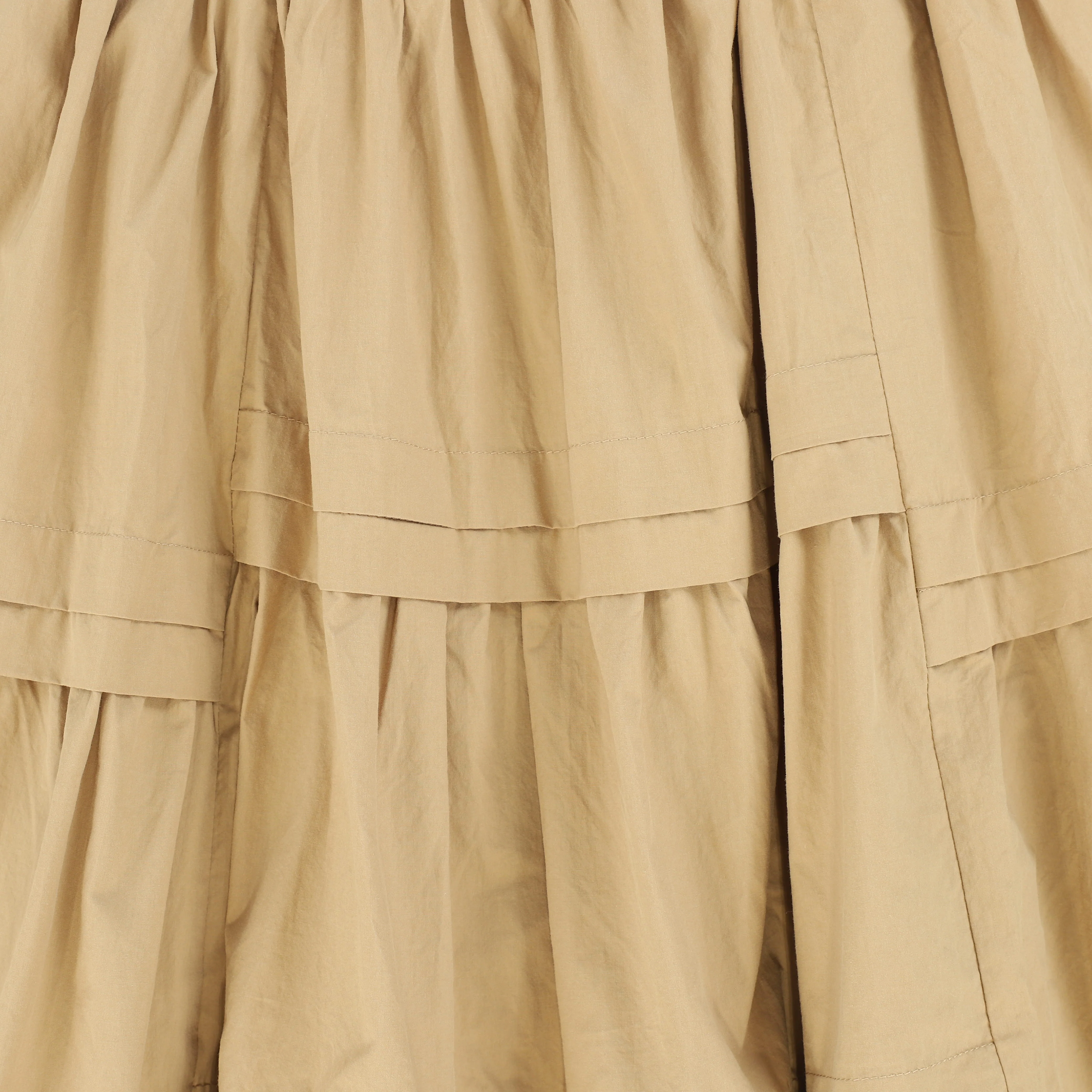 BAMBOO TAN POPLIN TIERED PLEATED SKIRT [FINAL SALE] - Image 3
