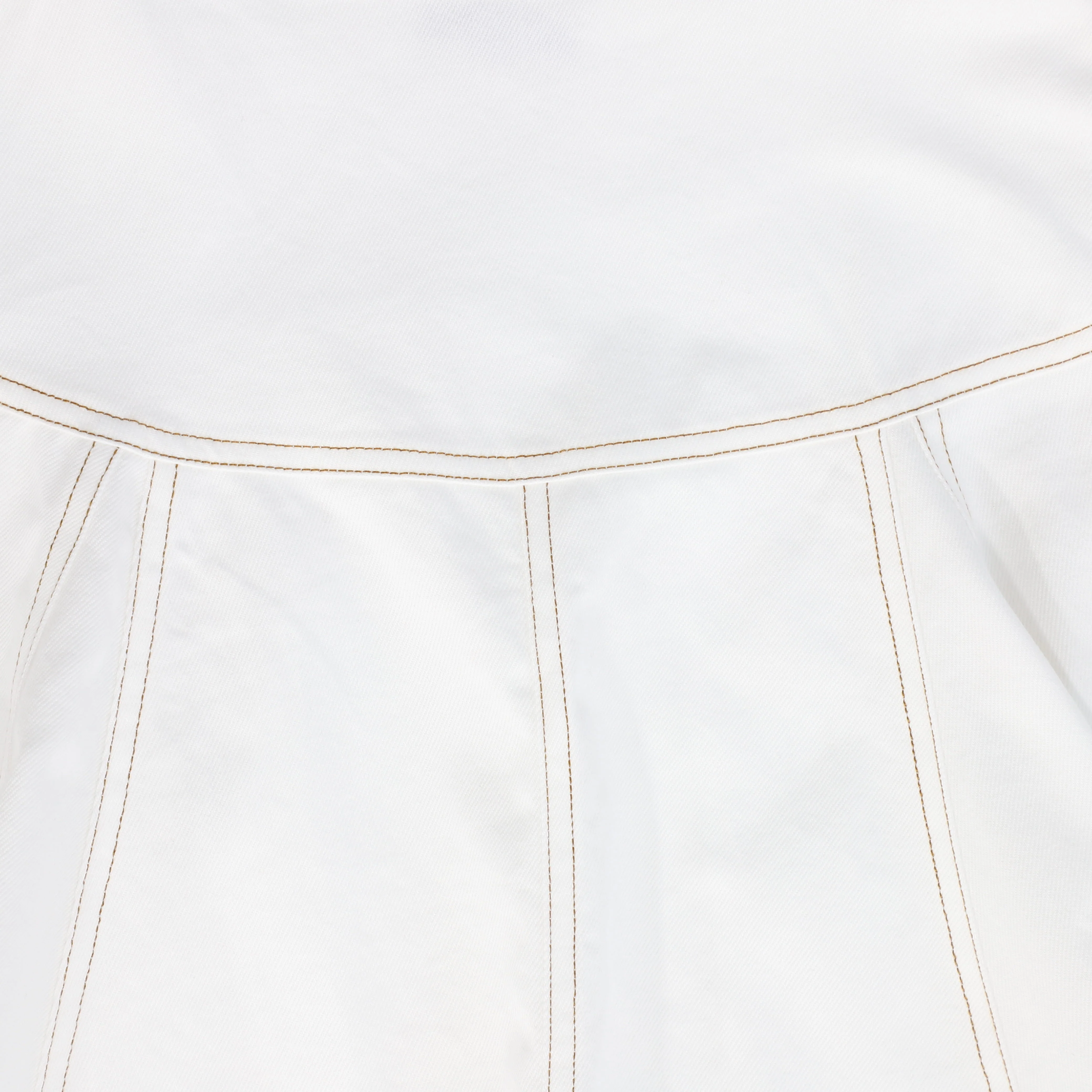 BAMBOO WHITE DENIM STITCHED SKIRT [FINAL SALE] - Image 3