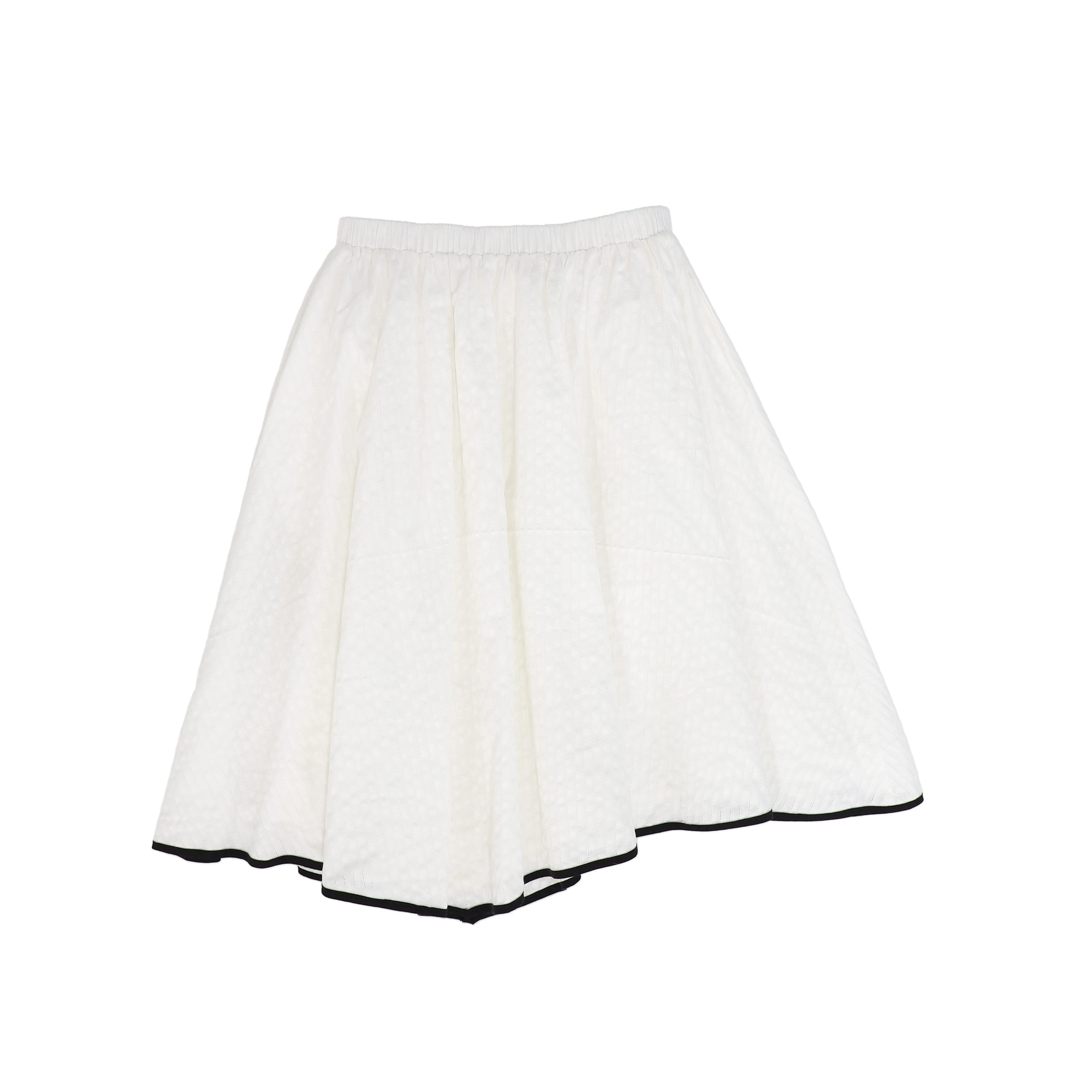 BAMBOO WHITE TEXTURED TRIM SKIRT [FINAL SALE] - Image 2