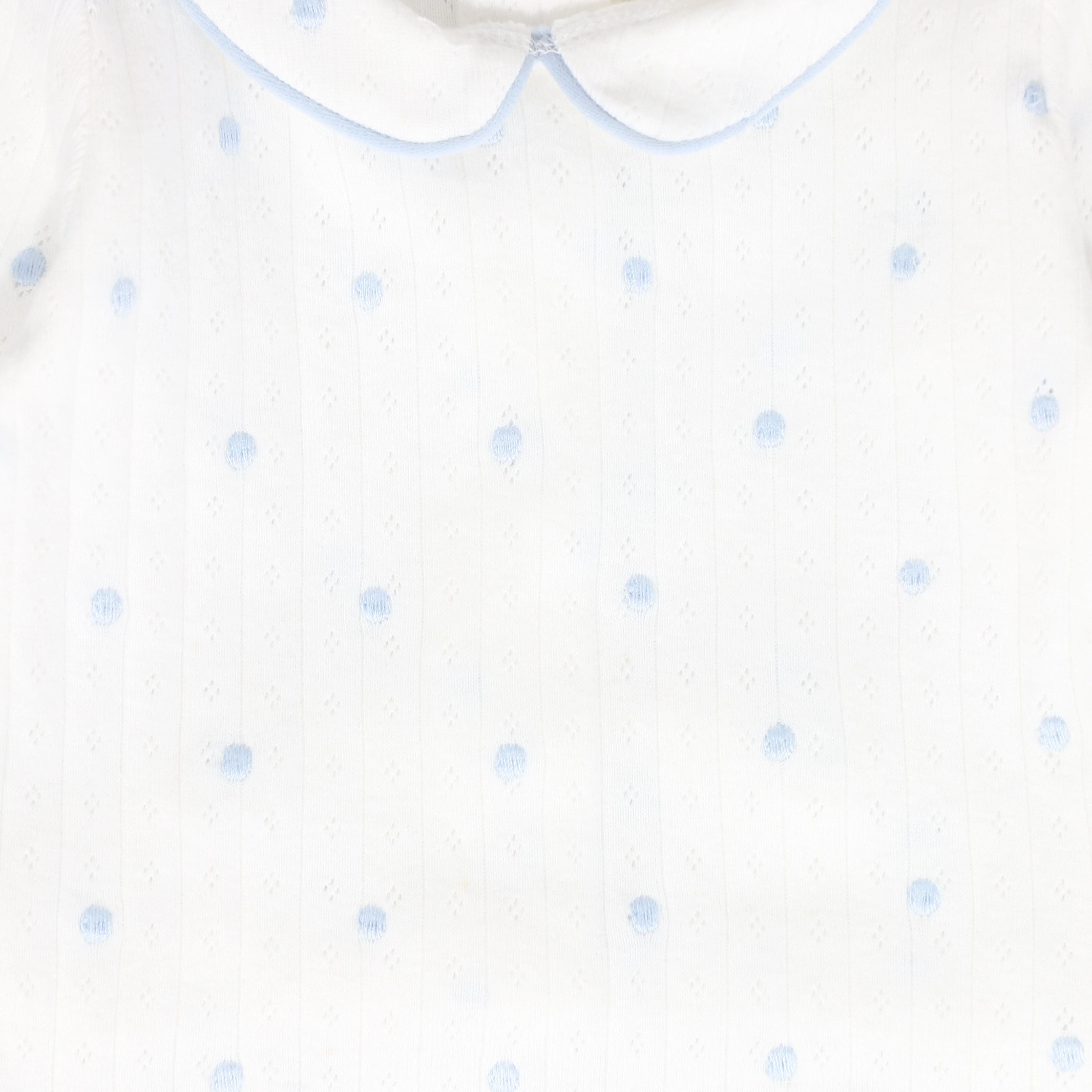 BEBE JOLEE LIGHT BLUE EMBROIDERED DOT FOOTIE - Image 2