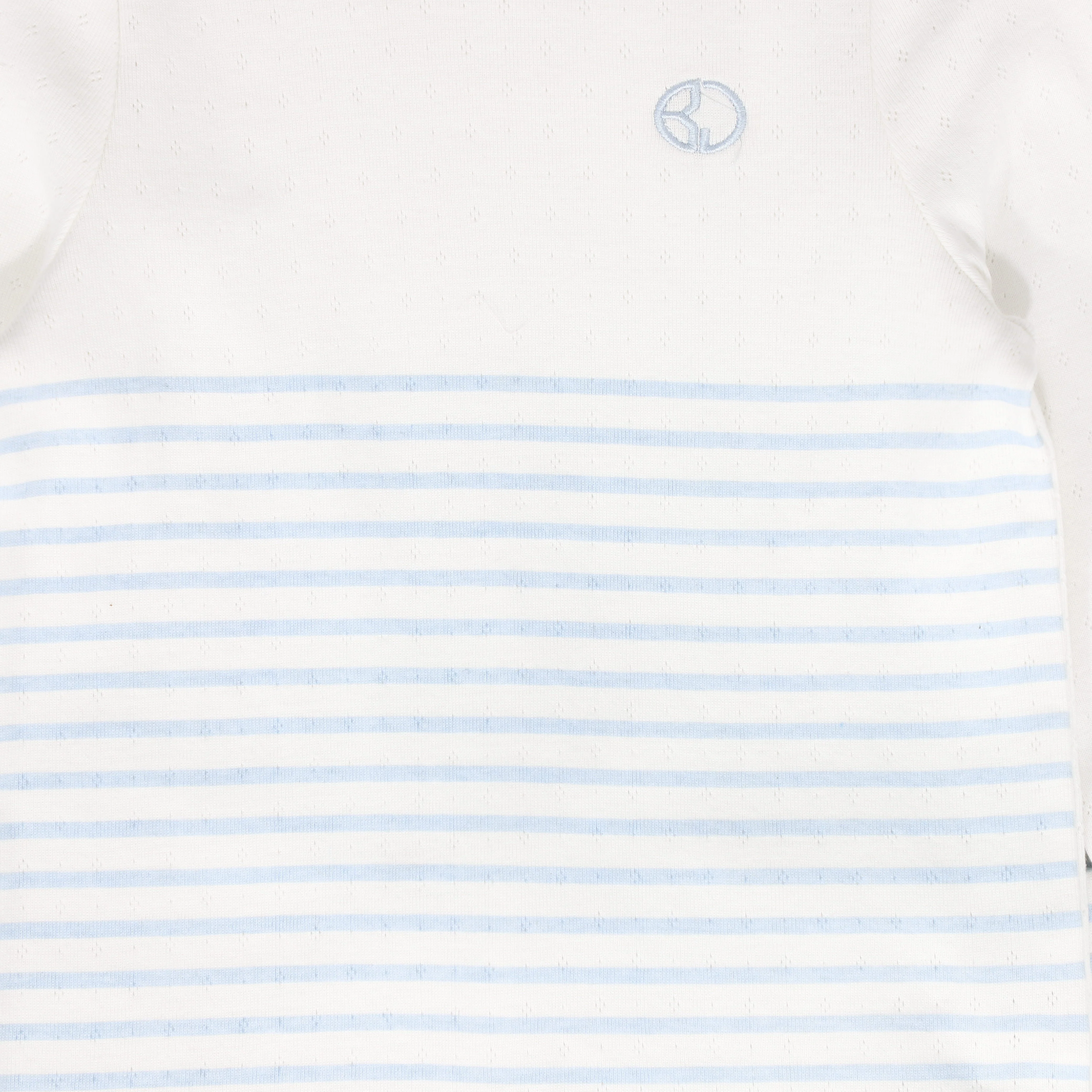 BEBE JOLEE WHITE/BLUE STRIPE POINTELLE PAJAMAS - Image 2