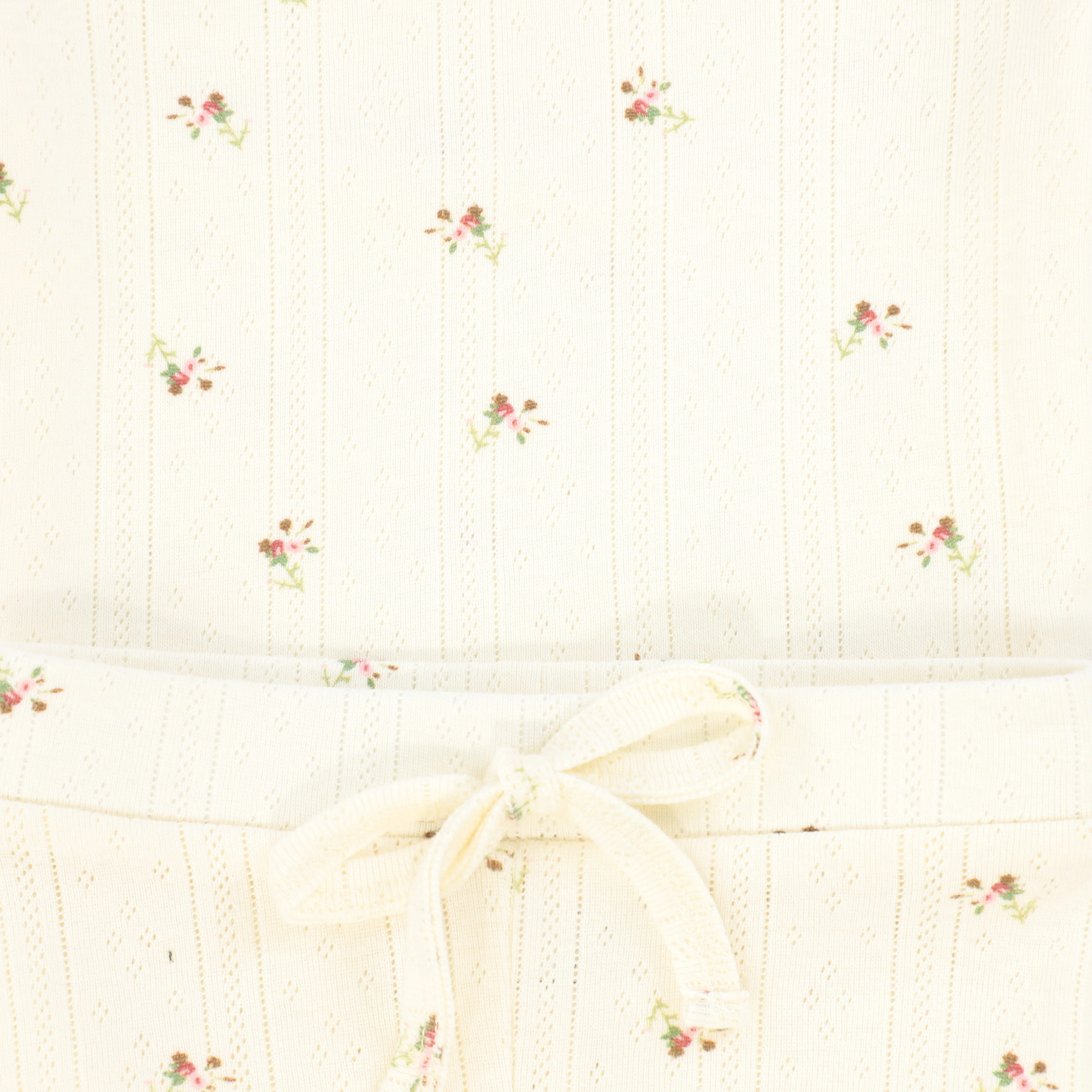 BEBE JOLEE CREAM/PINK POINTELLE FLORAL SHORTS SET - Image 2