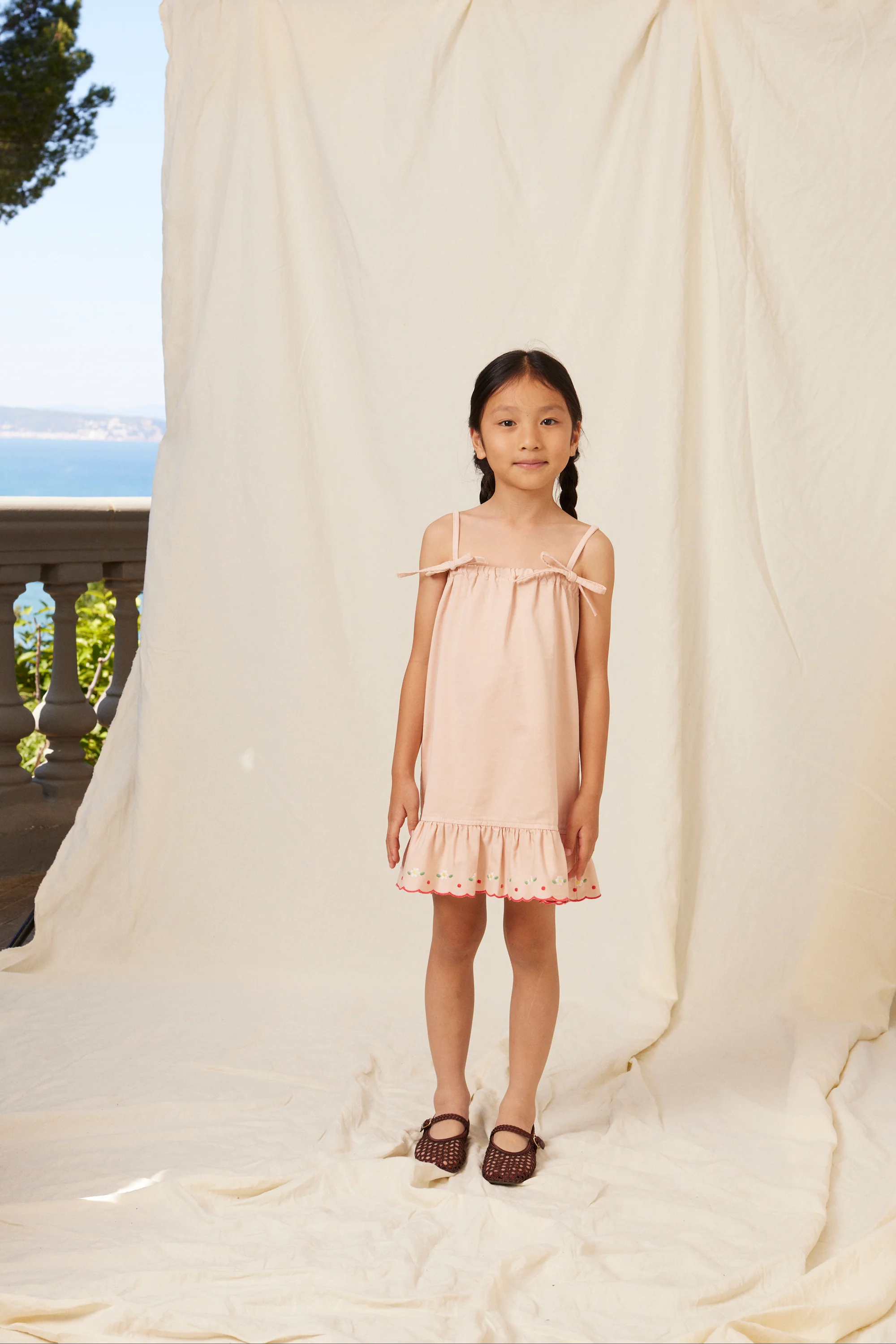 BEBE ORGANIC PINK BOW STRAP JUMPER [FINAL SALE] - Image 2