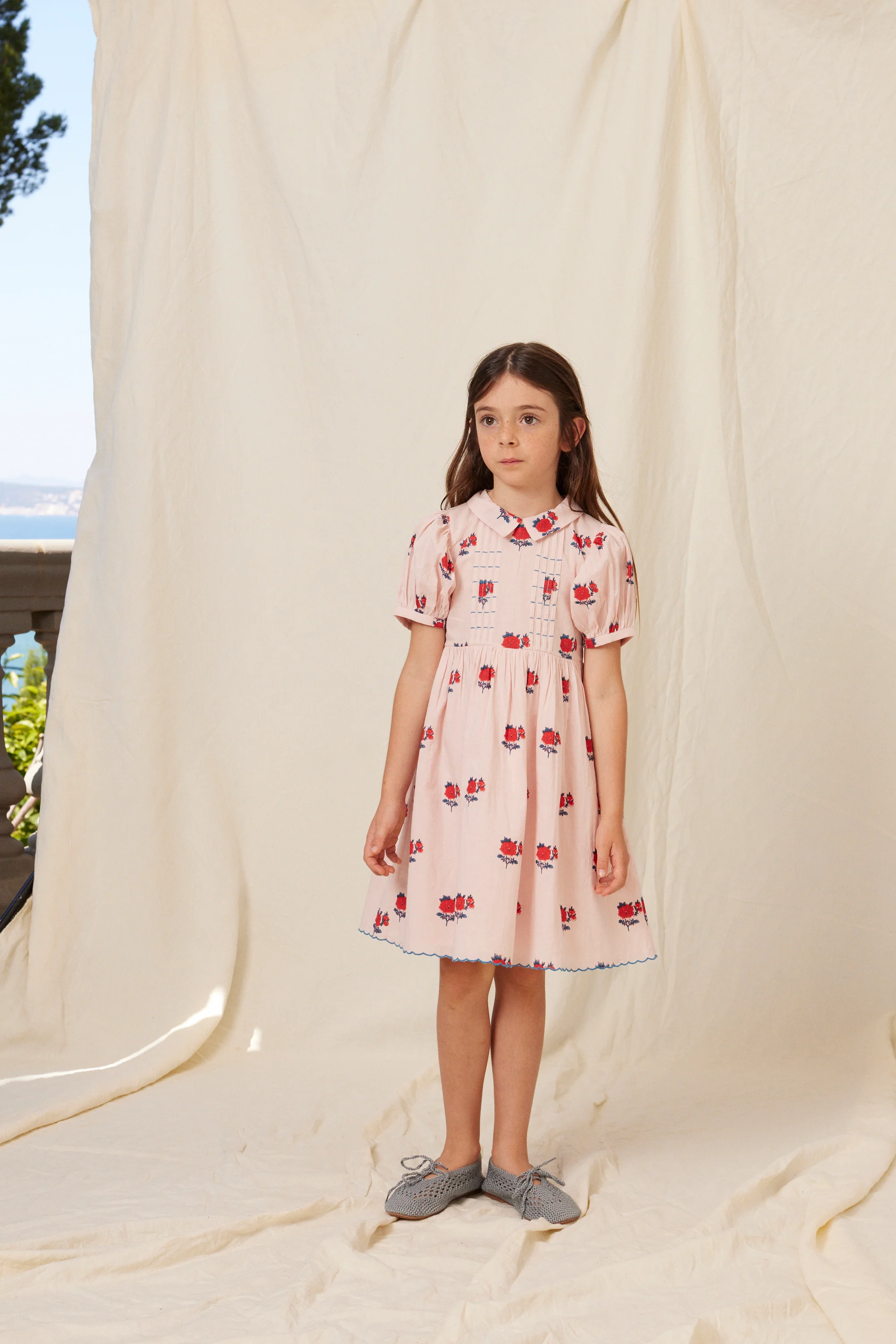 BEBE ORGANIC PINK FLORAL CLUSTER PUFF SLEEVE DRESS [FINAL SALE] - Image 3