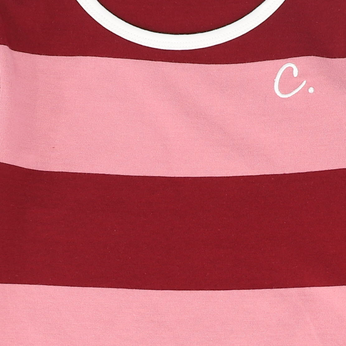 CABANA BERRY WIDE STRIPE TRIM T-SHIRT [FINAL SALE] - Image 2