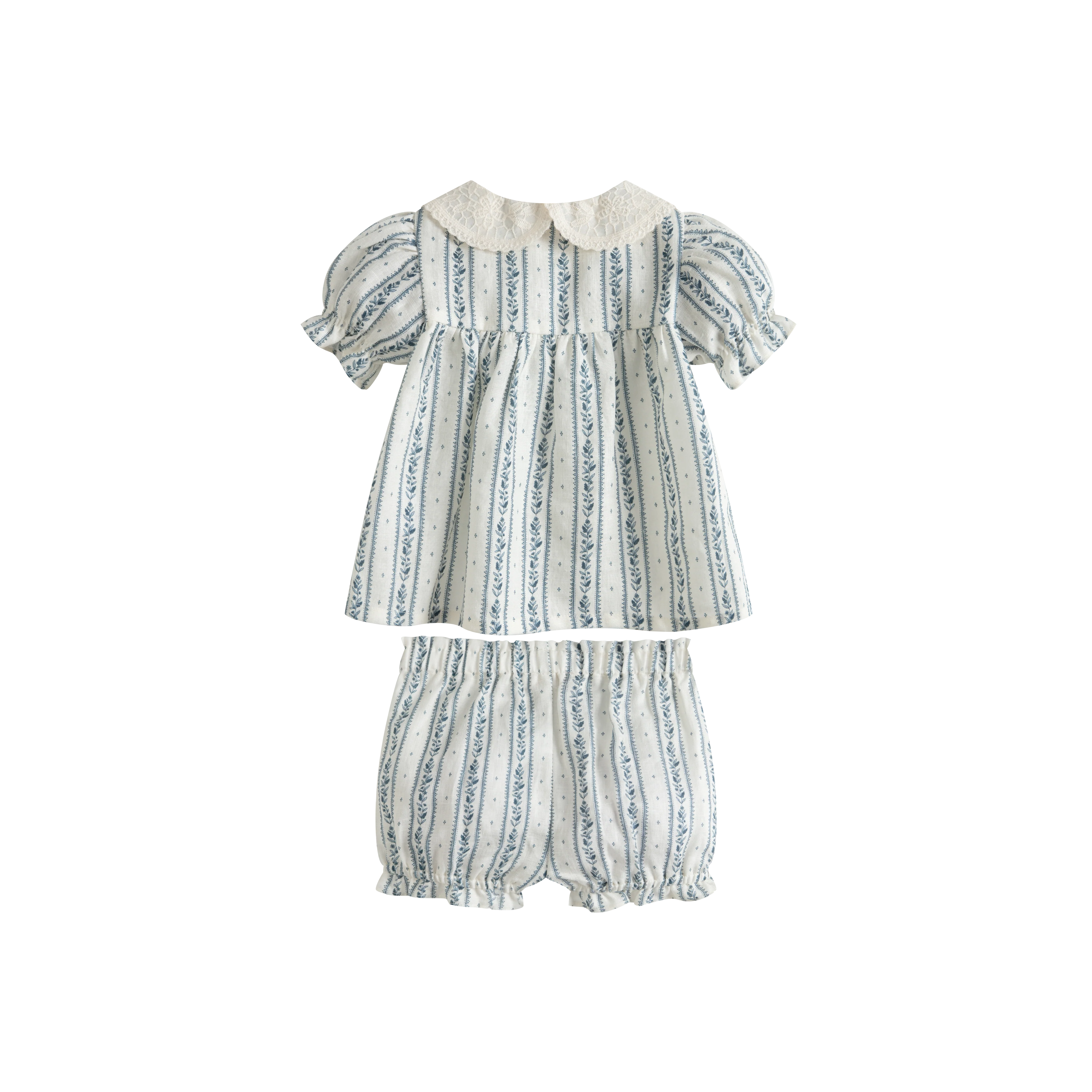 CERA UNA VOLTA WHITE/BLUE STRIPED BUTTON  SET [FINAL SALE] - Image 2