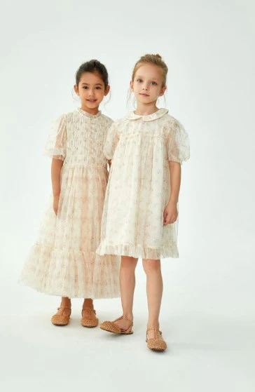 CERA UNA VOLTA CREAM FLORAL TULLE DRESS - Image 3