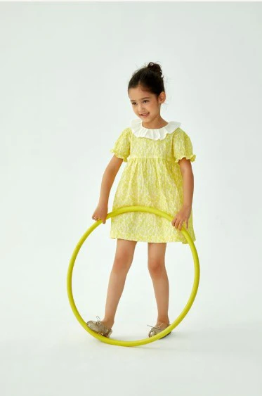 CERA UNA VOLTA YELLOW FLORAL RUFFLED COLLARED DRESS [FINAL SALE] - Image 2