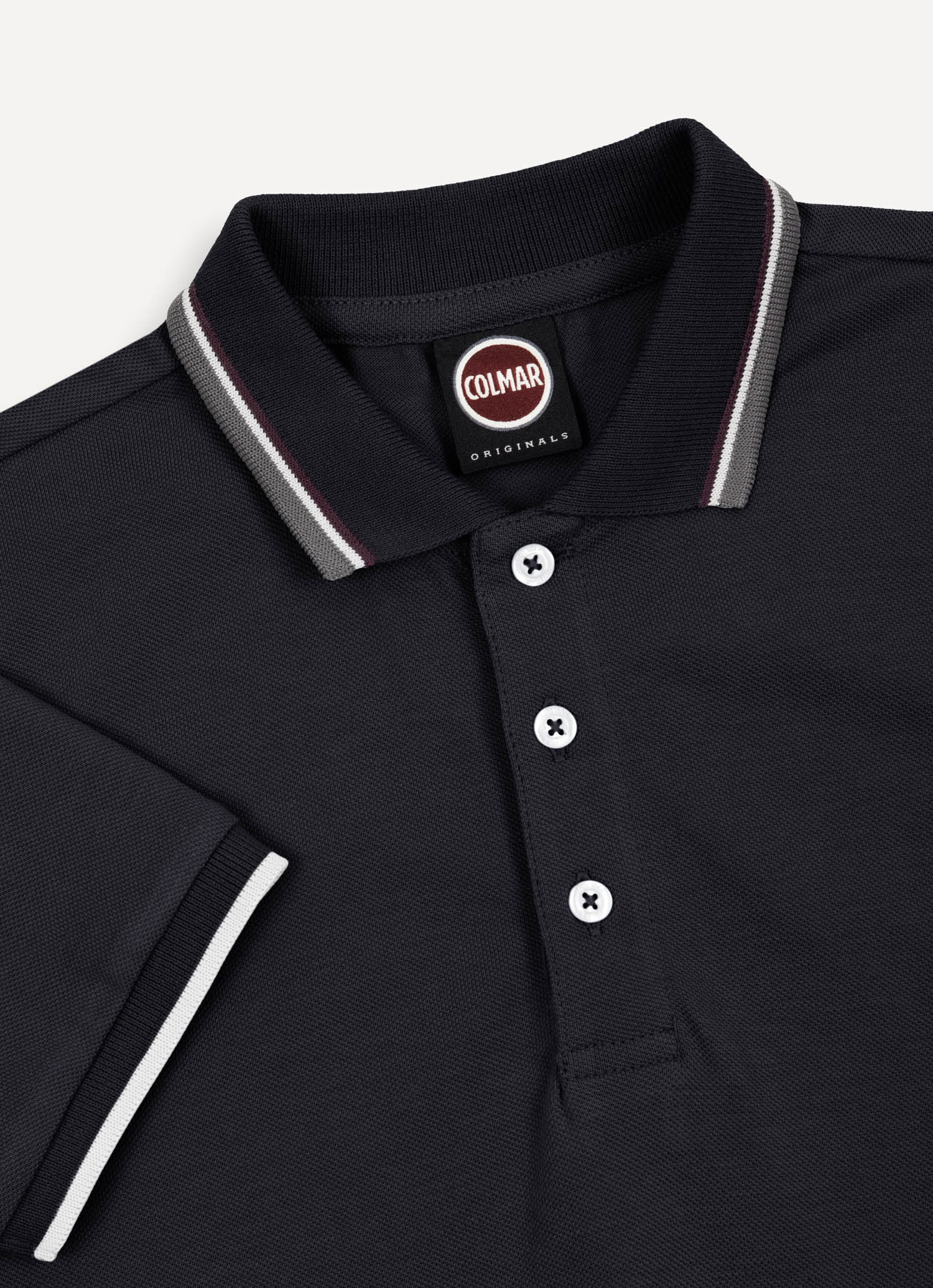 COLMAR BLACK STRIPE TRIM POLO T-SHIRT [FINAL SALE] - Image 2