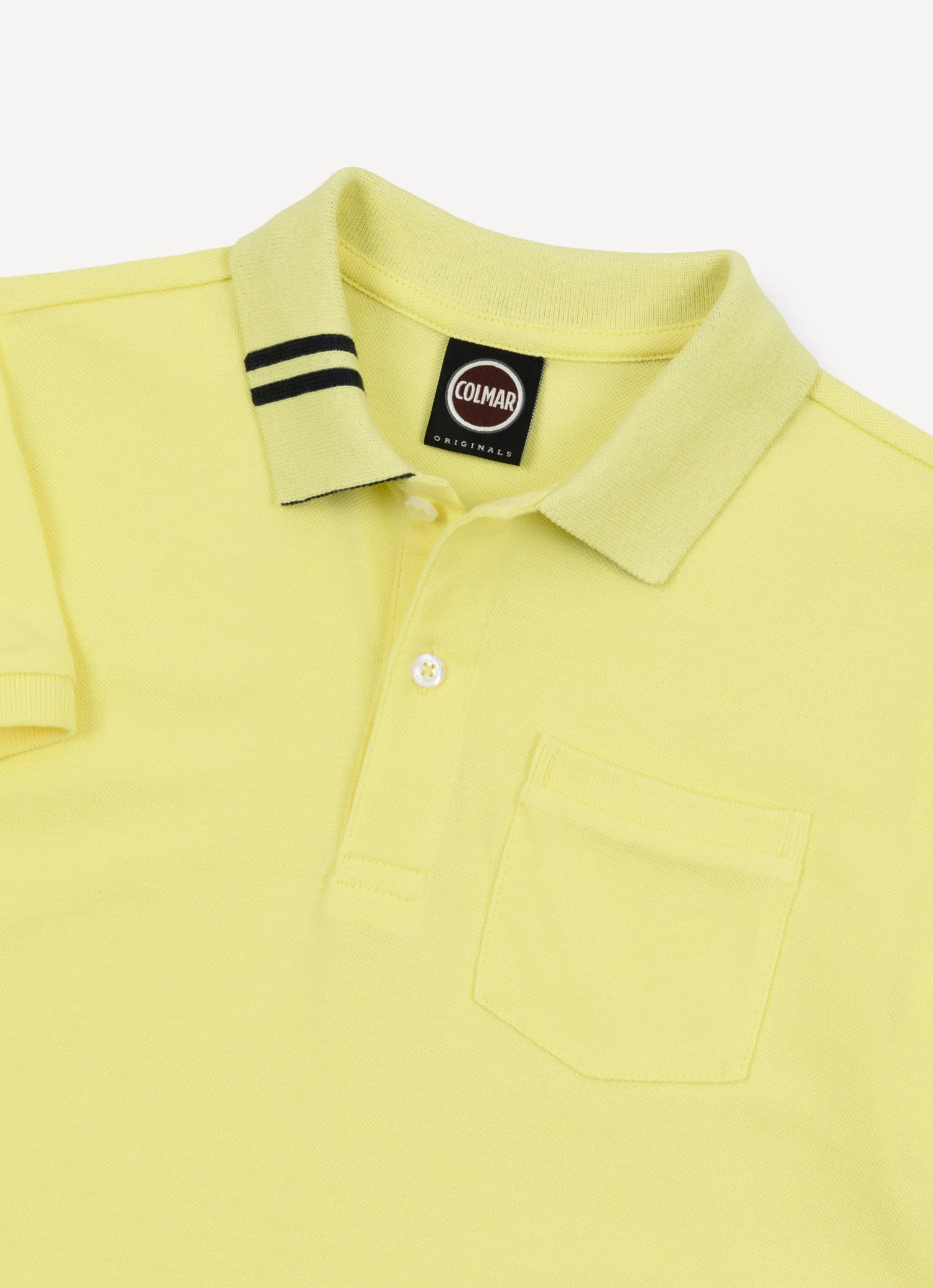 COLMAR YELLOW CONTRAST COLLAR POCKET POLO T-SHIRT [FINAL SALE] - Image 2