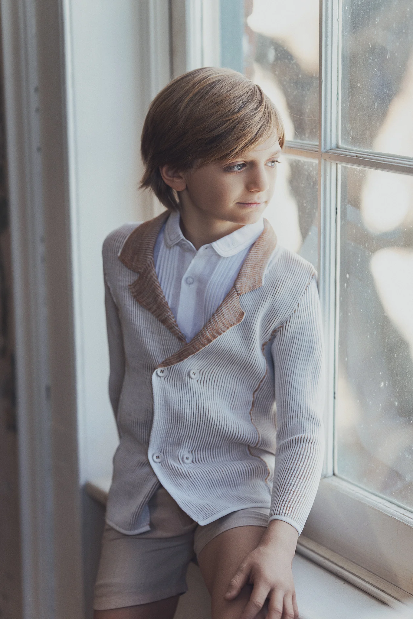LE BOURDON TAN OMBRE KNIT BLAZER [FINAL SALE] - Image 4