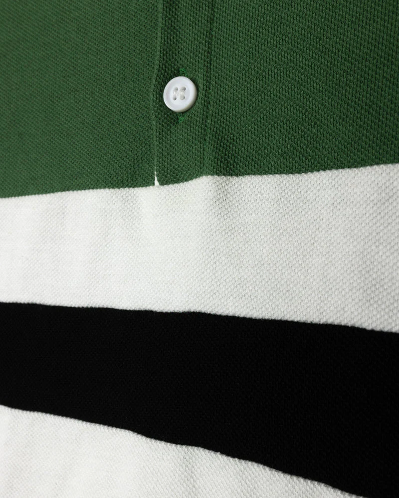 DUKE + PORT GREEN PIQUE STRIPE POLO [FINAL SALE] - Image 2