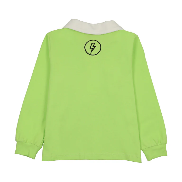 ELLE RAE LIME CONTRAST COLLAR PIQUE POLO [FINAL SALE] - Image 2