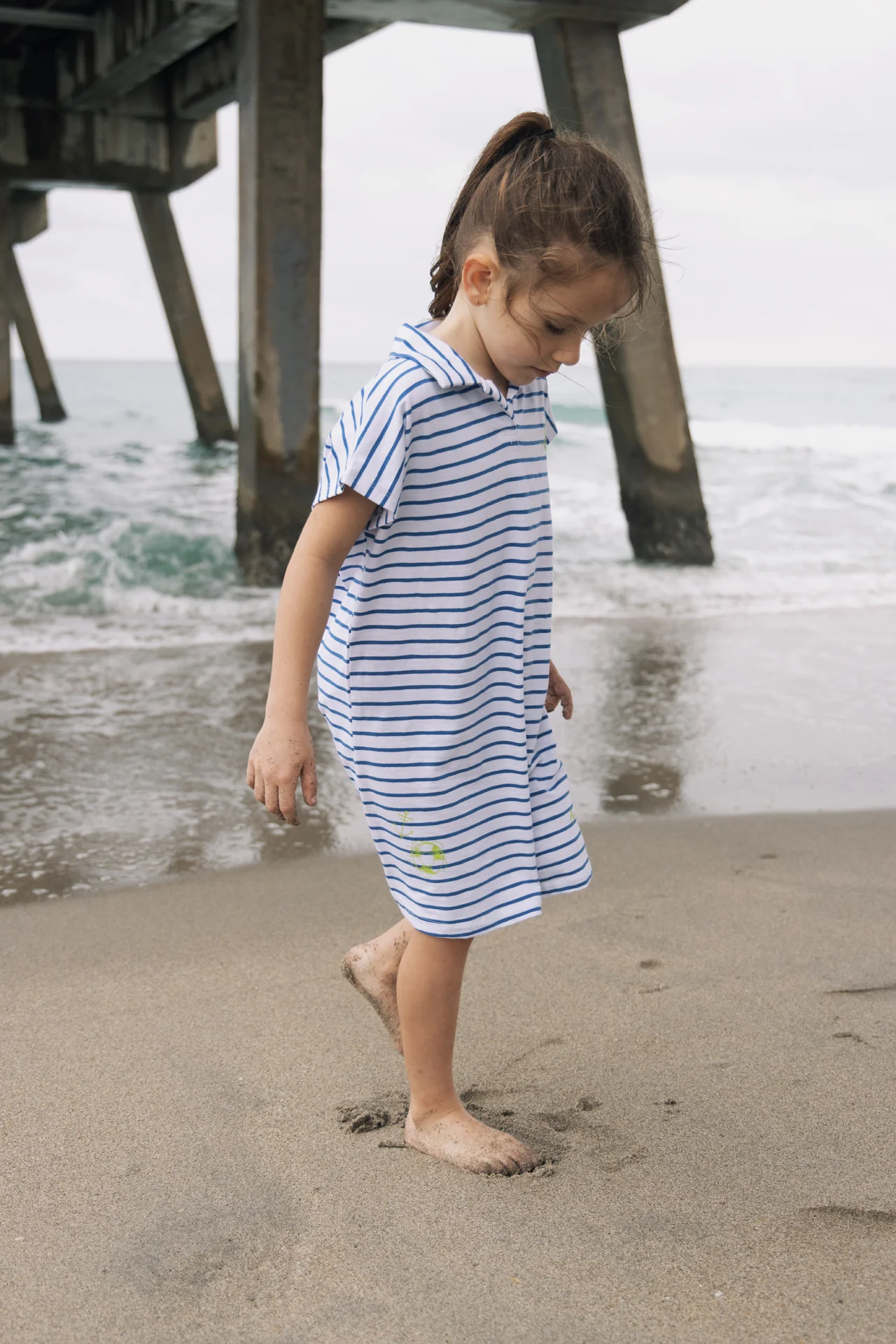 FARREN + ME ROYAL BLUE STRIPED DROP SHOULDER JUMPER [FINAL SALE] - Image 2