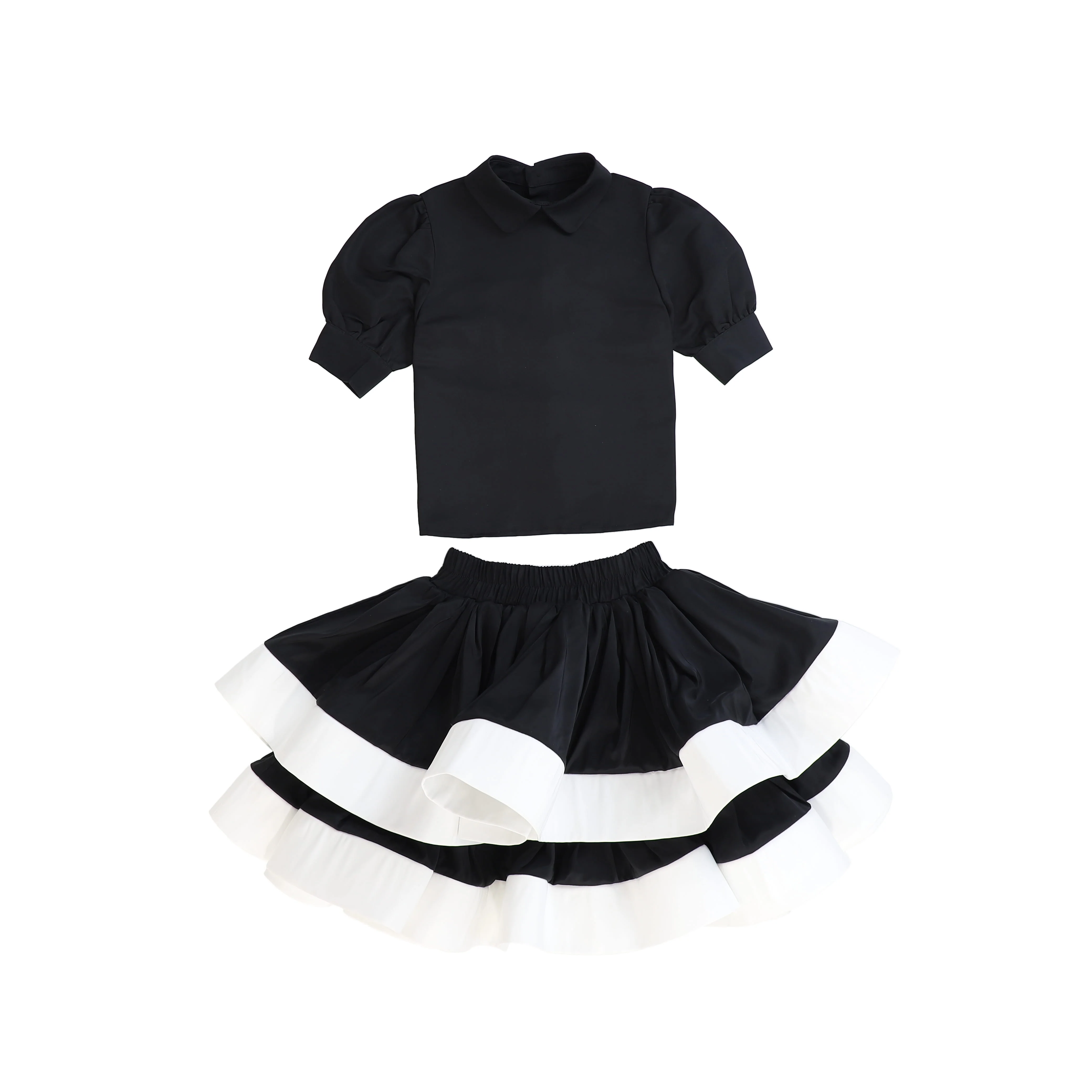 FRANCESCA GUILIANO BLACK CONTRAST RUFFLE SET [FINAL SALE] - Image 2
